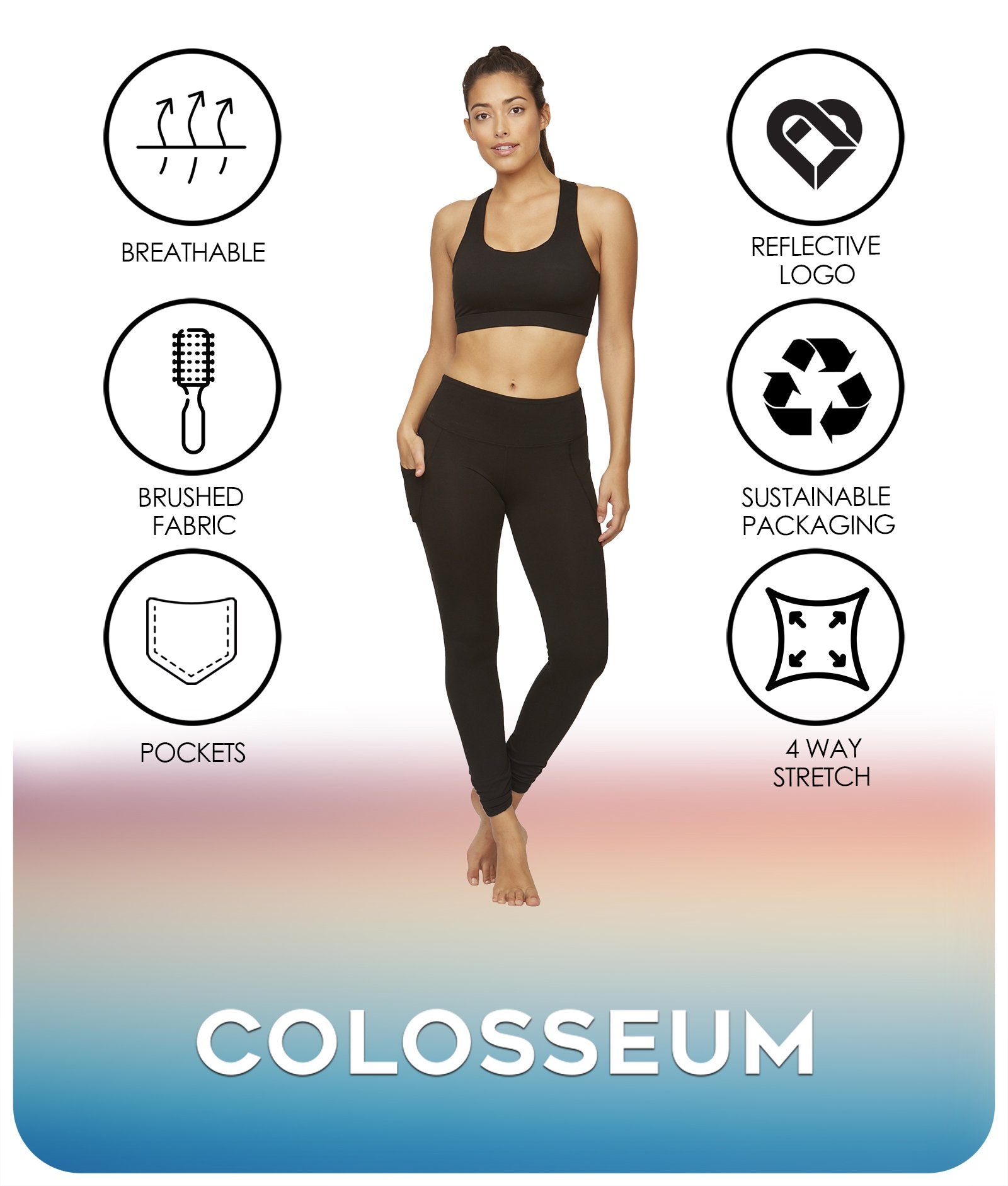 Women's Black Abby Bra Features