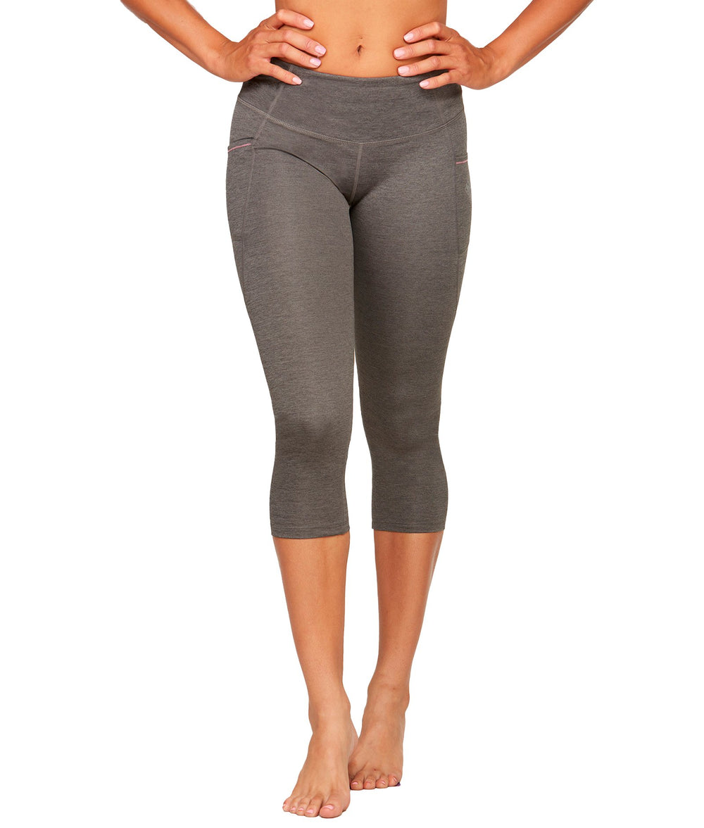 Women's Heather Charcoal Ablaze Recycled Capri Legging