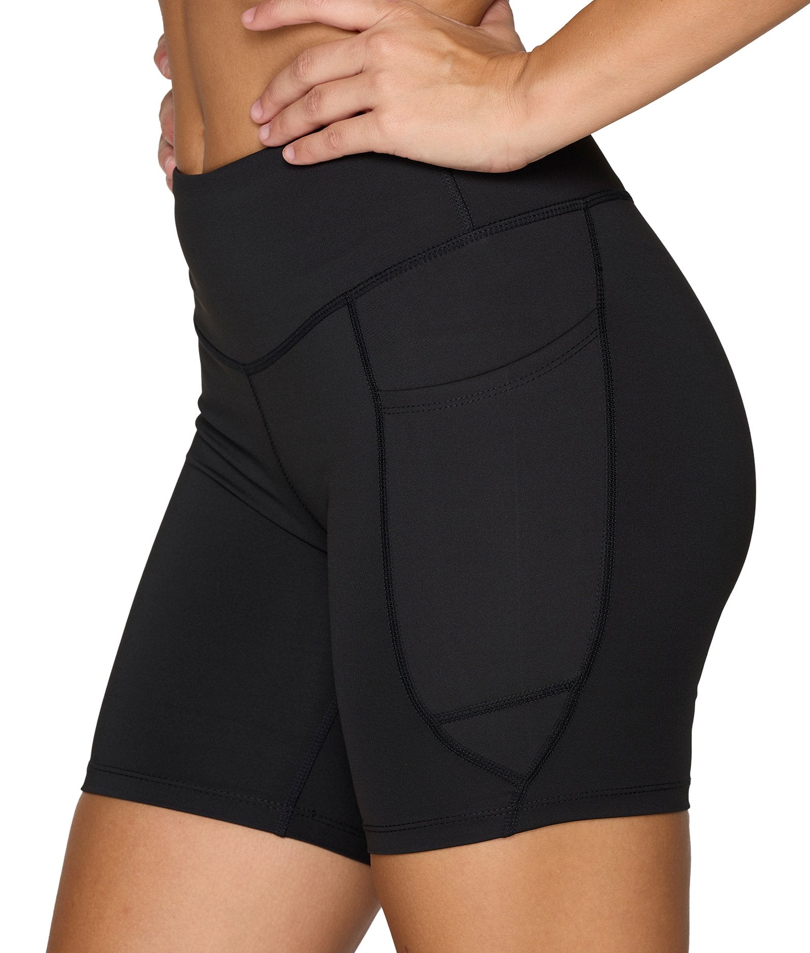 Women's Black Ablaze Recycled Six Inch Bike Short
