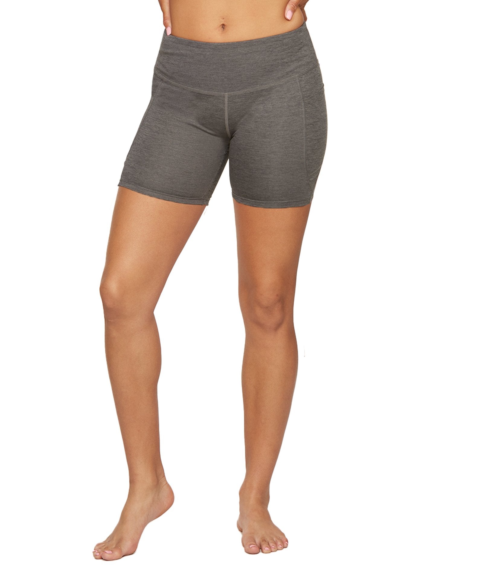 Women's Heather Charcoal Ablaze Recycled Six Inch Bike Short
