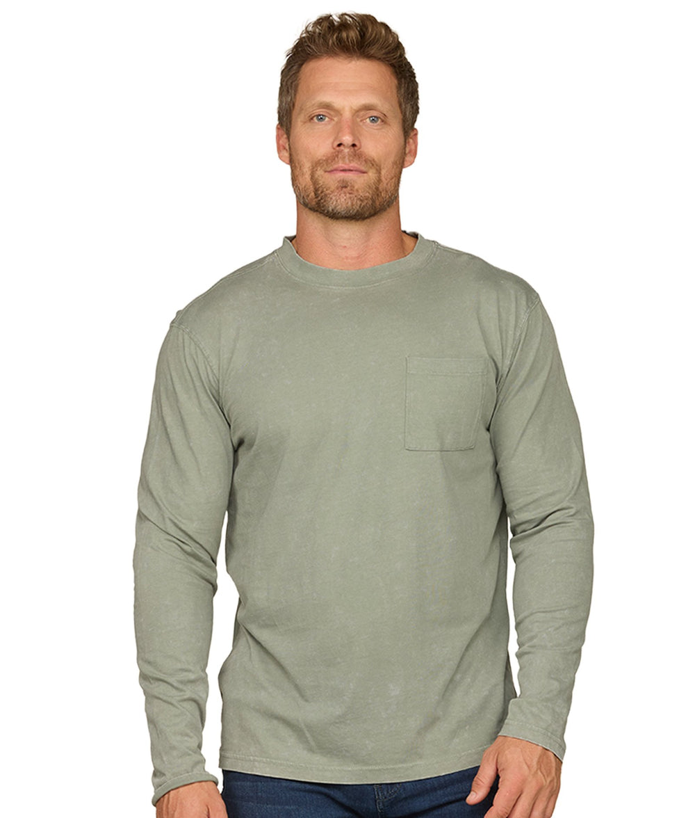 Men's Iceberg Green Axel Long Sleeve Pocket Tee