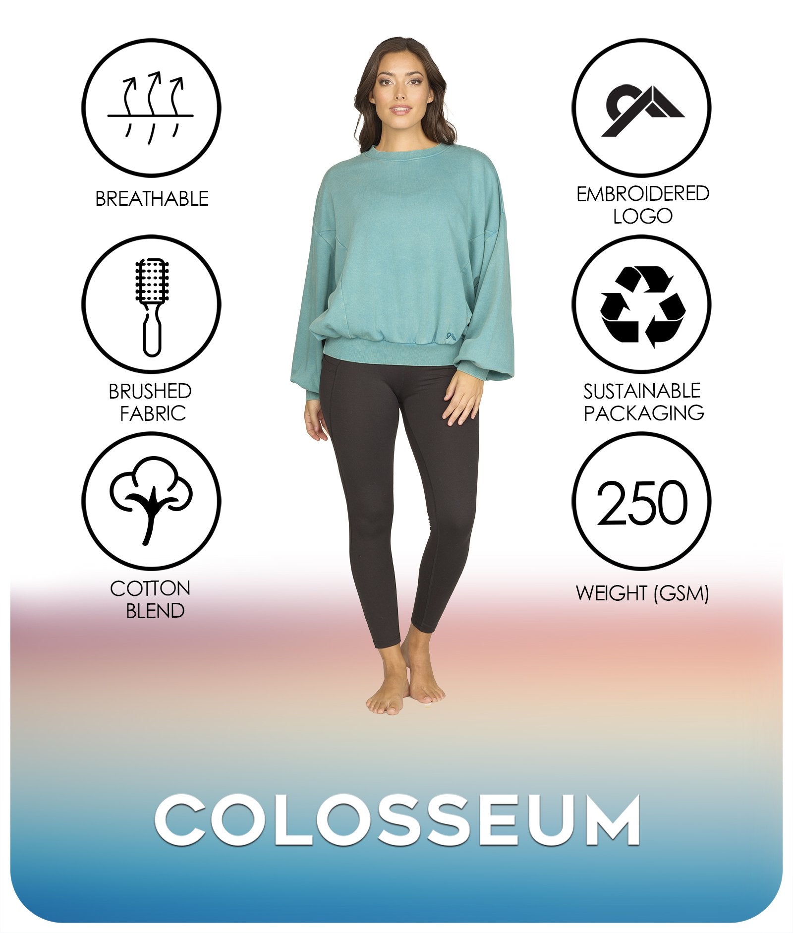 Women's Mirage Belle Washed Dolman Pullover Features