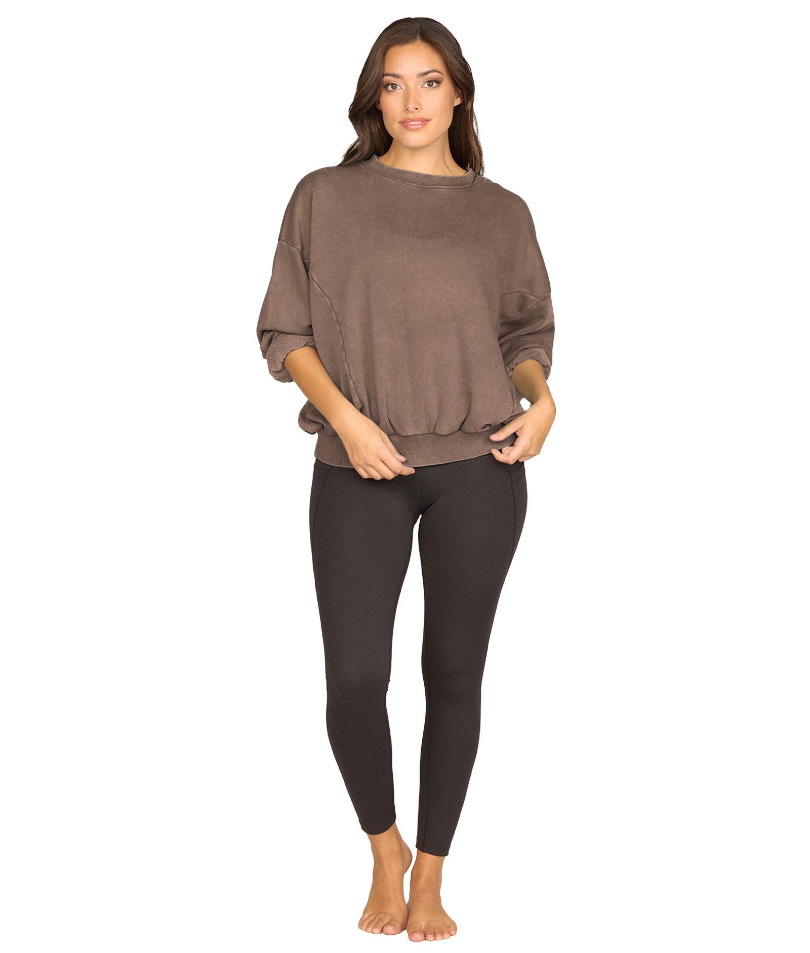 Women's Mocha Belle Washed Dolman Pullover