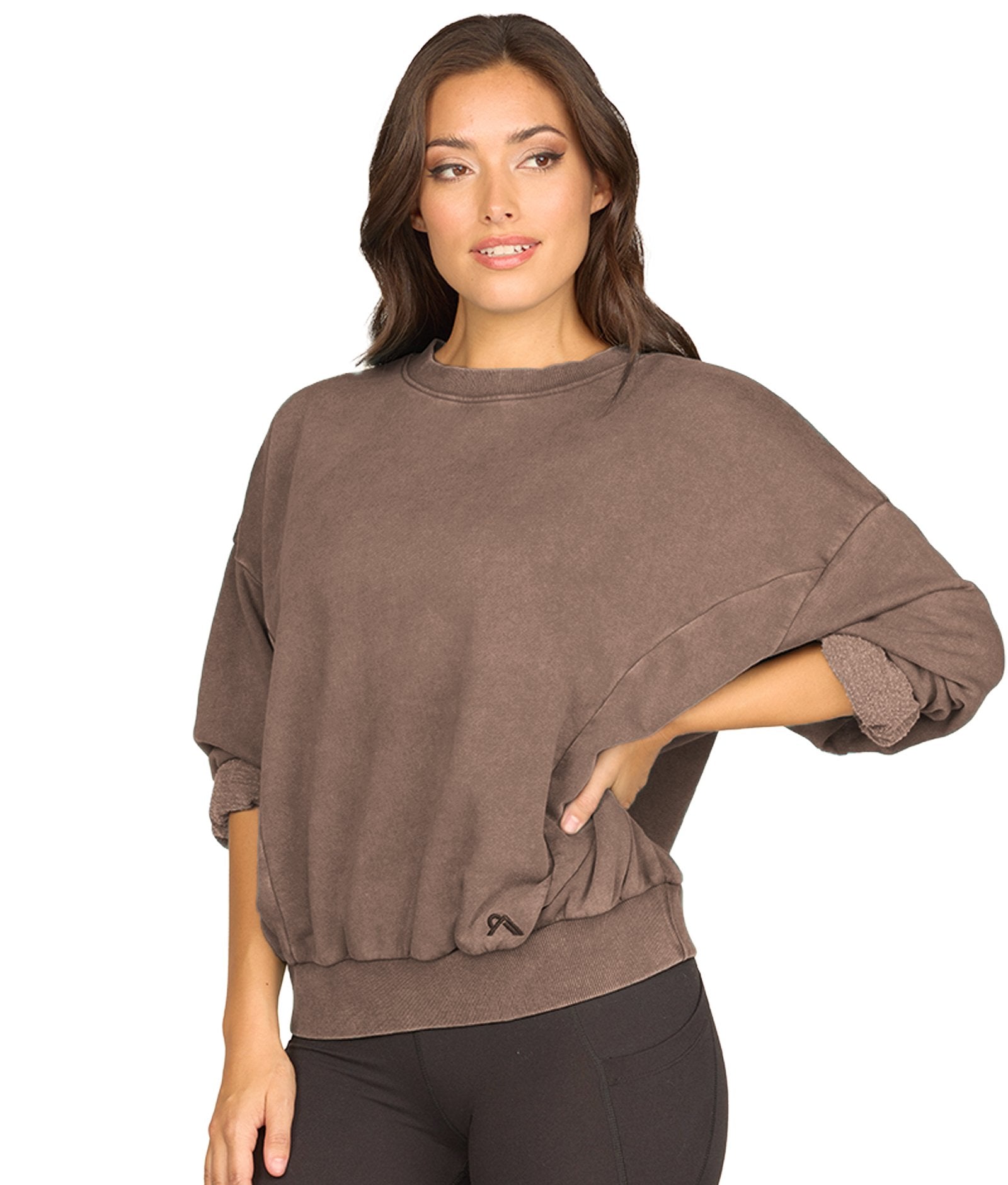 Women's Mocha Belle Washed Dolman Pullover