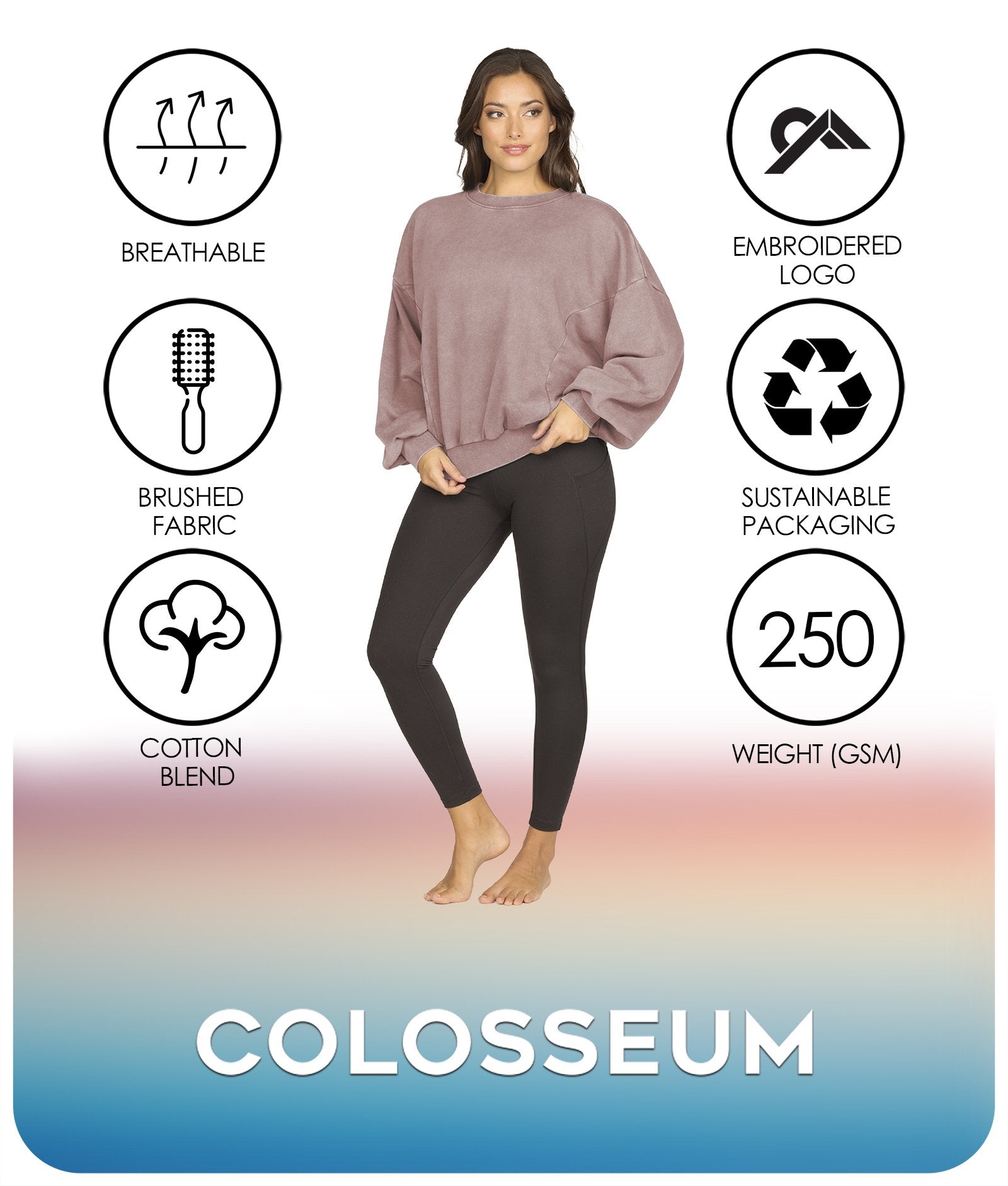 Women's Purple Rain Belle Washed Dolman Pullover Features
