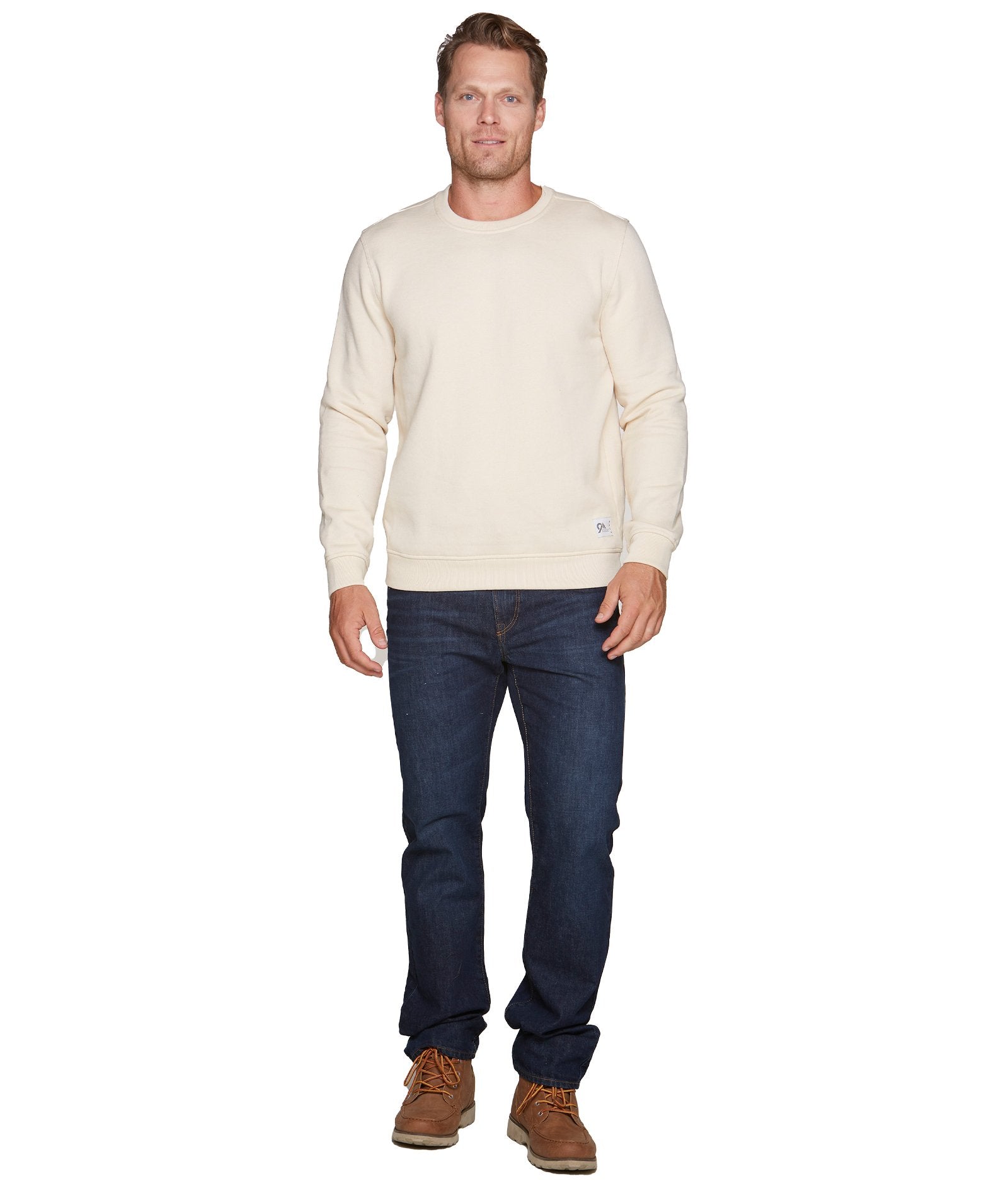Men's Cream Brooks Crewneck