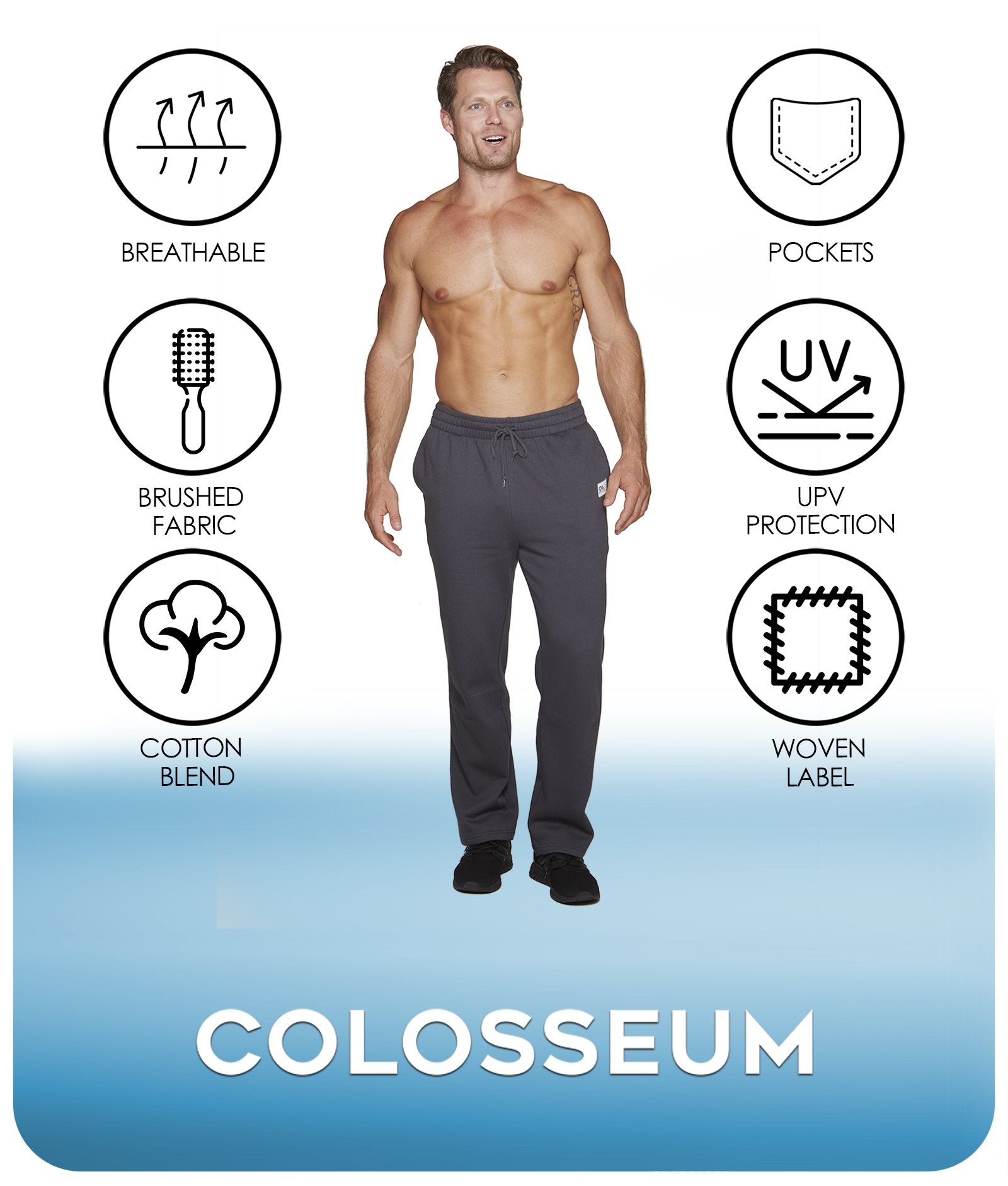 Men's Vintage Black Brooks Fleece Sweatpant Features