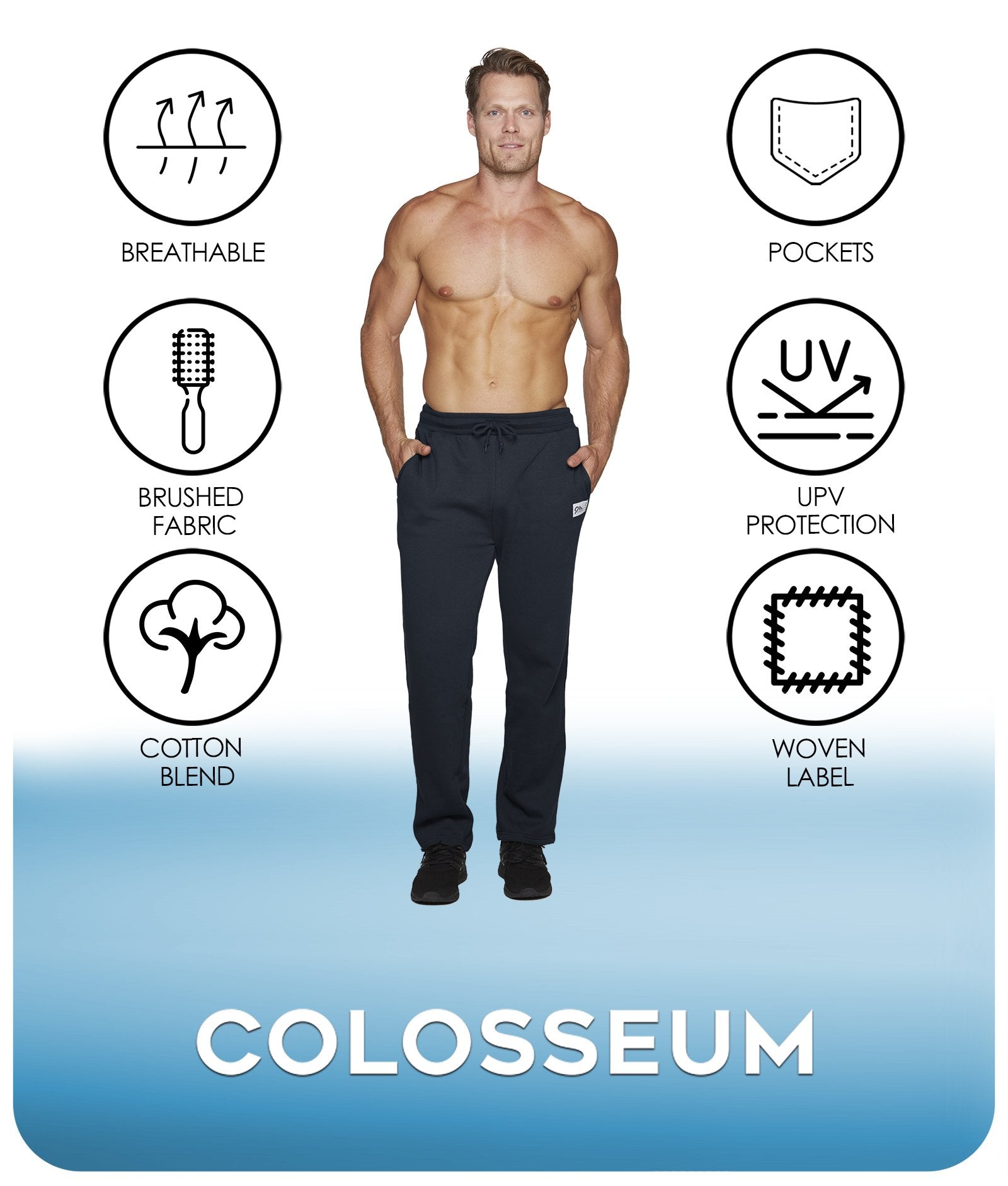 Men's Vintage Navy Brooks Fleece Sweatpant Features