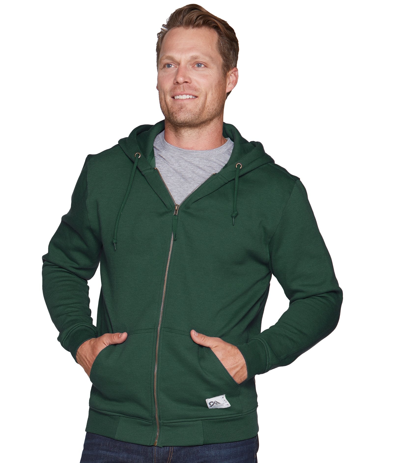 Men's Forest Green Brooks Full Zip Hoodie