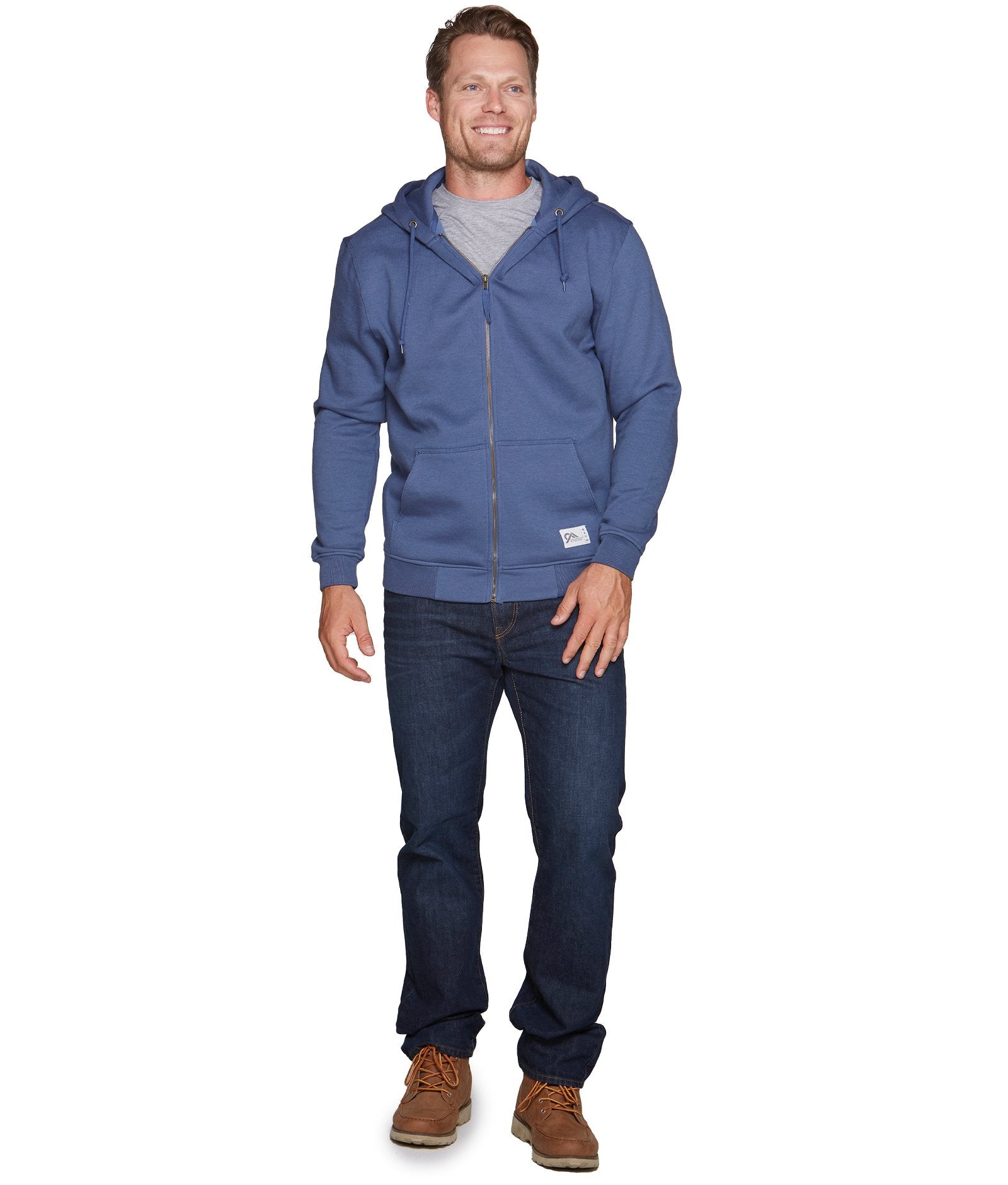 Men's Post Blue Brooks Full Zip Hoodie