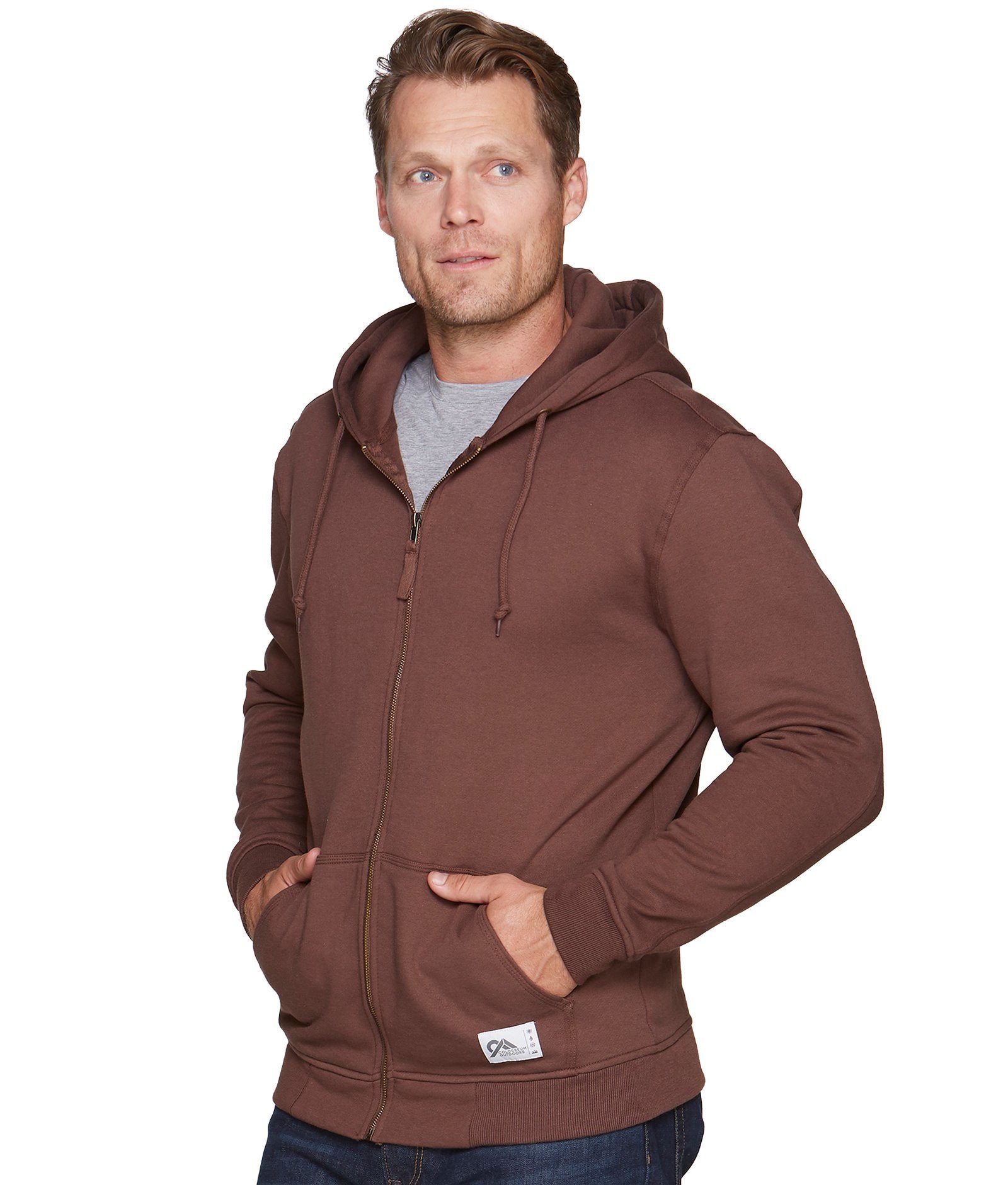 Men's Vintage Brown Brooks Full Zip Hoodie