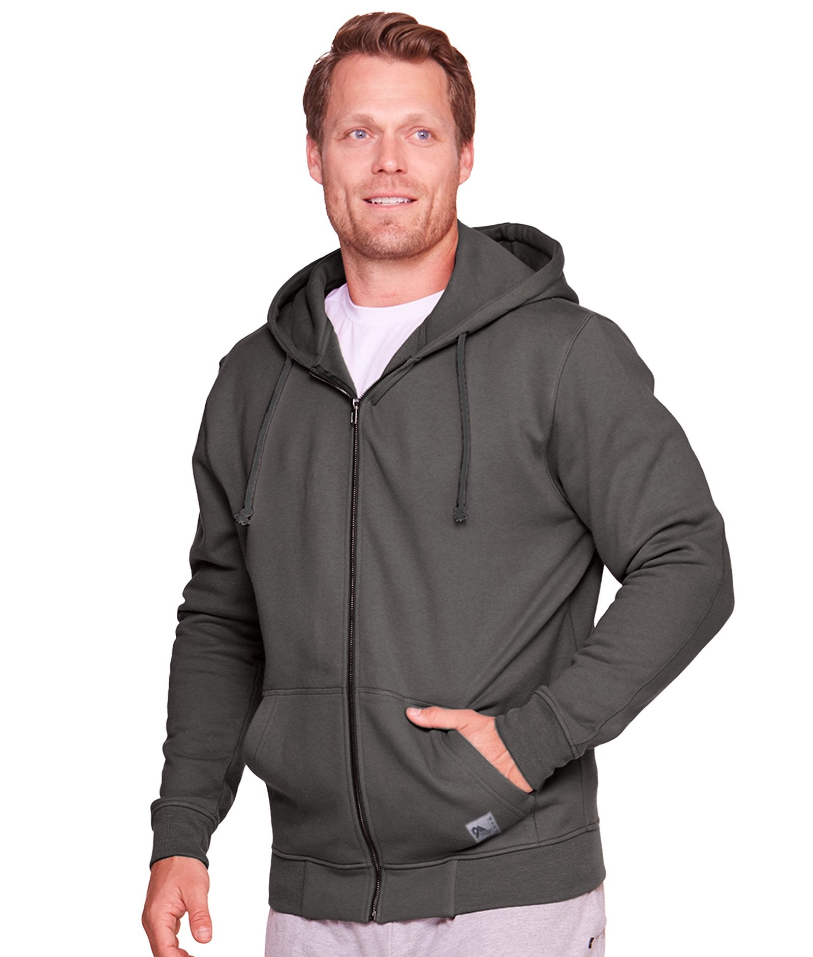 Men's Vintage Charcoal Brooks Full Zip Hoodie