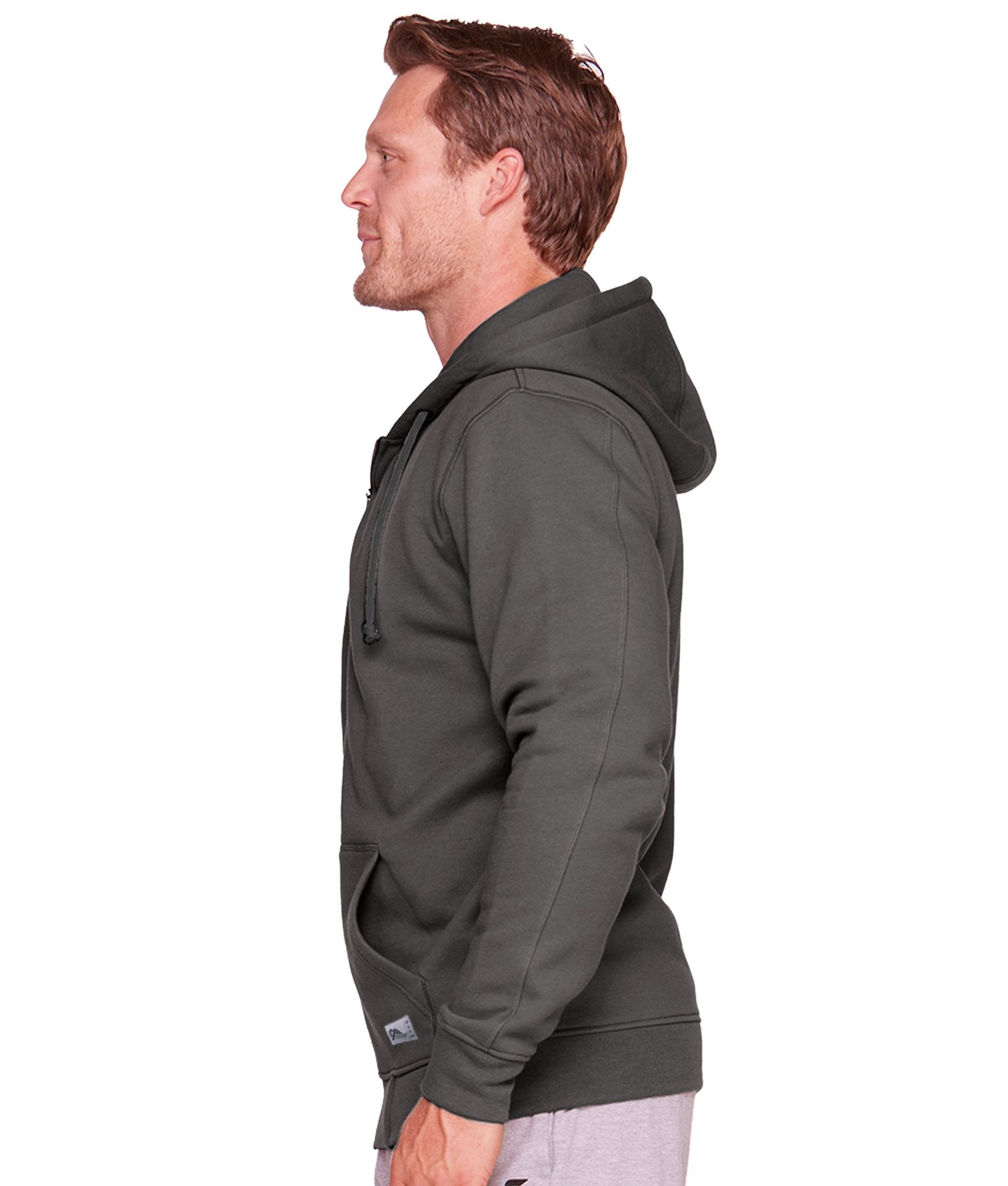 Men's Vintage Charcoal Brooks Full Zip Hoodie