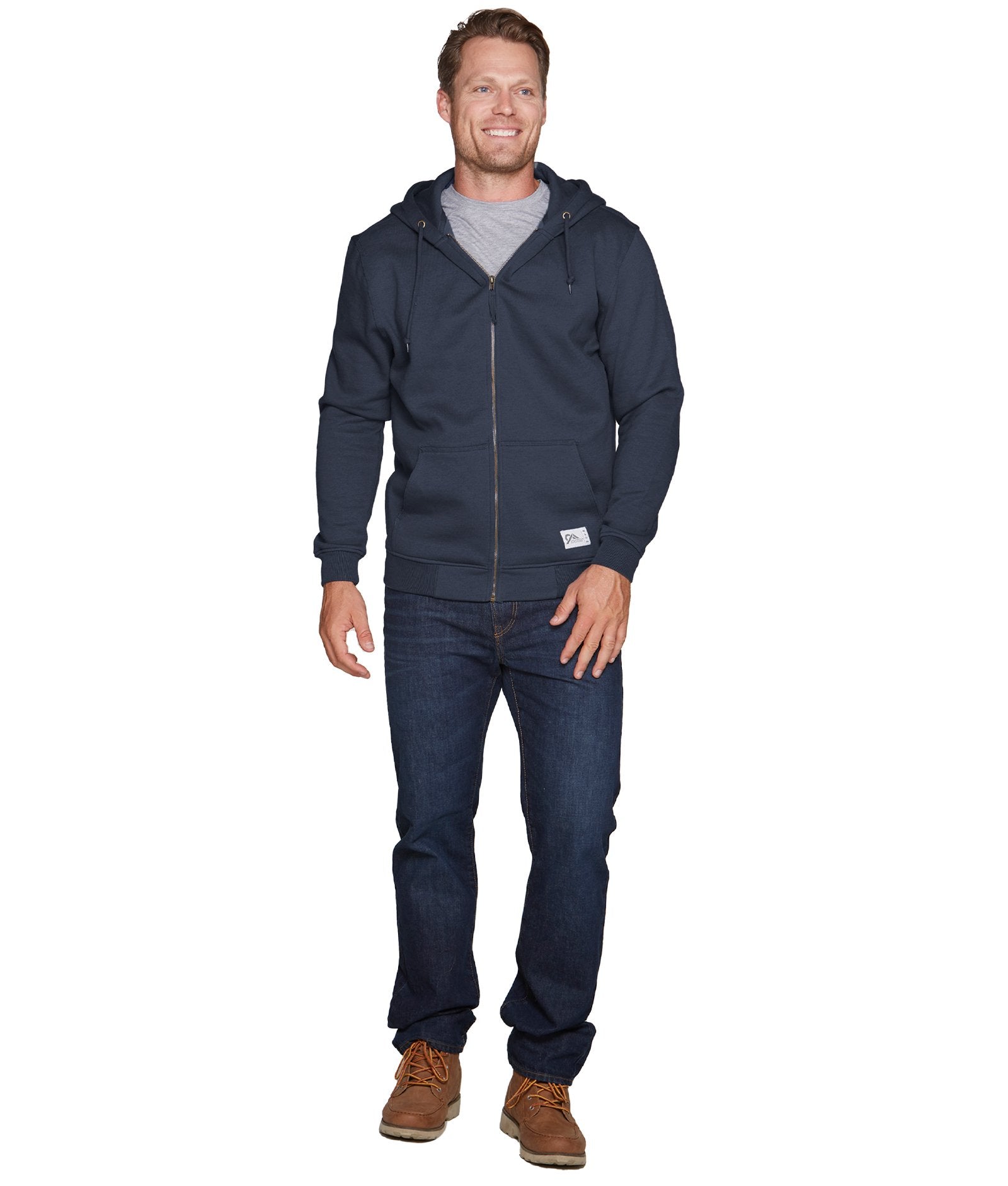 Men's Vintage Navy Brooks Full Zip Hoodie
