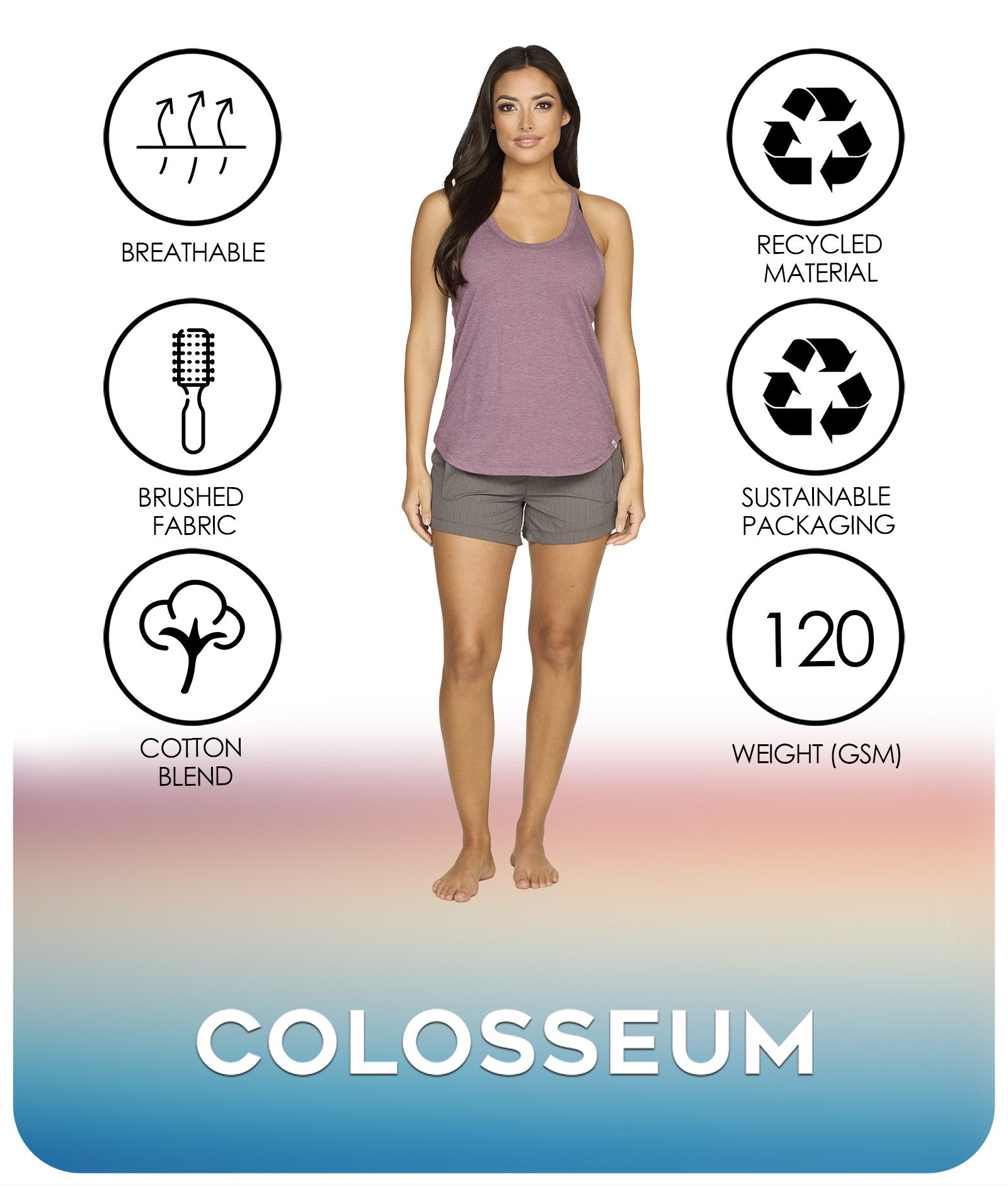 Women's Purple Rain Brylee Recycled Tank Top Features