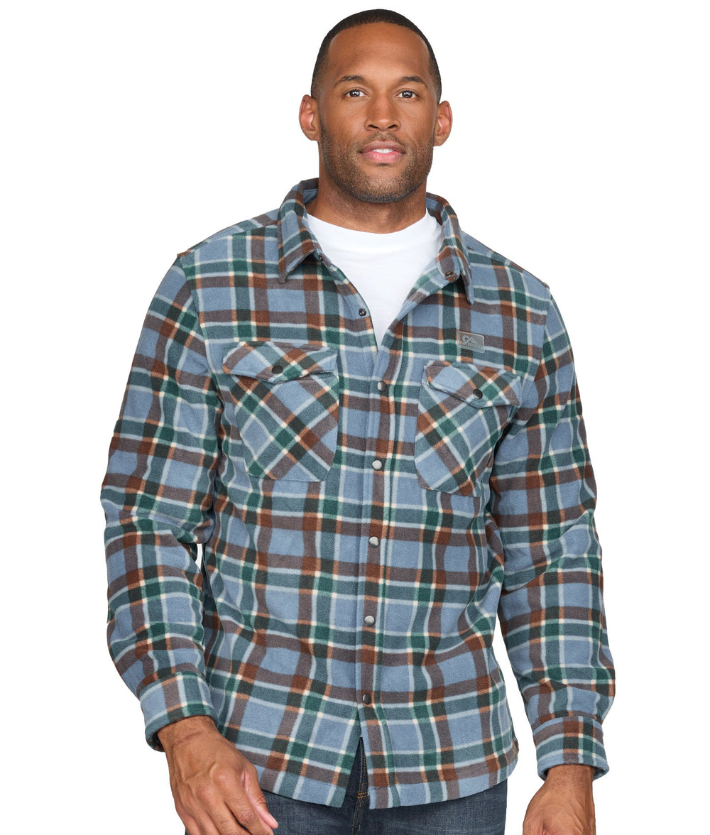Men's Post Blue Plaid Buffalo Snap Jacket