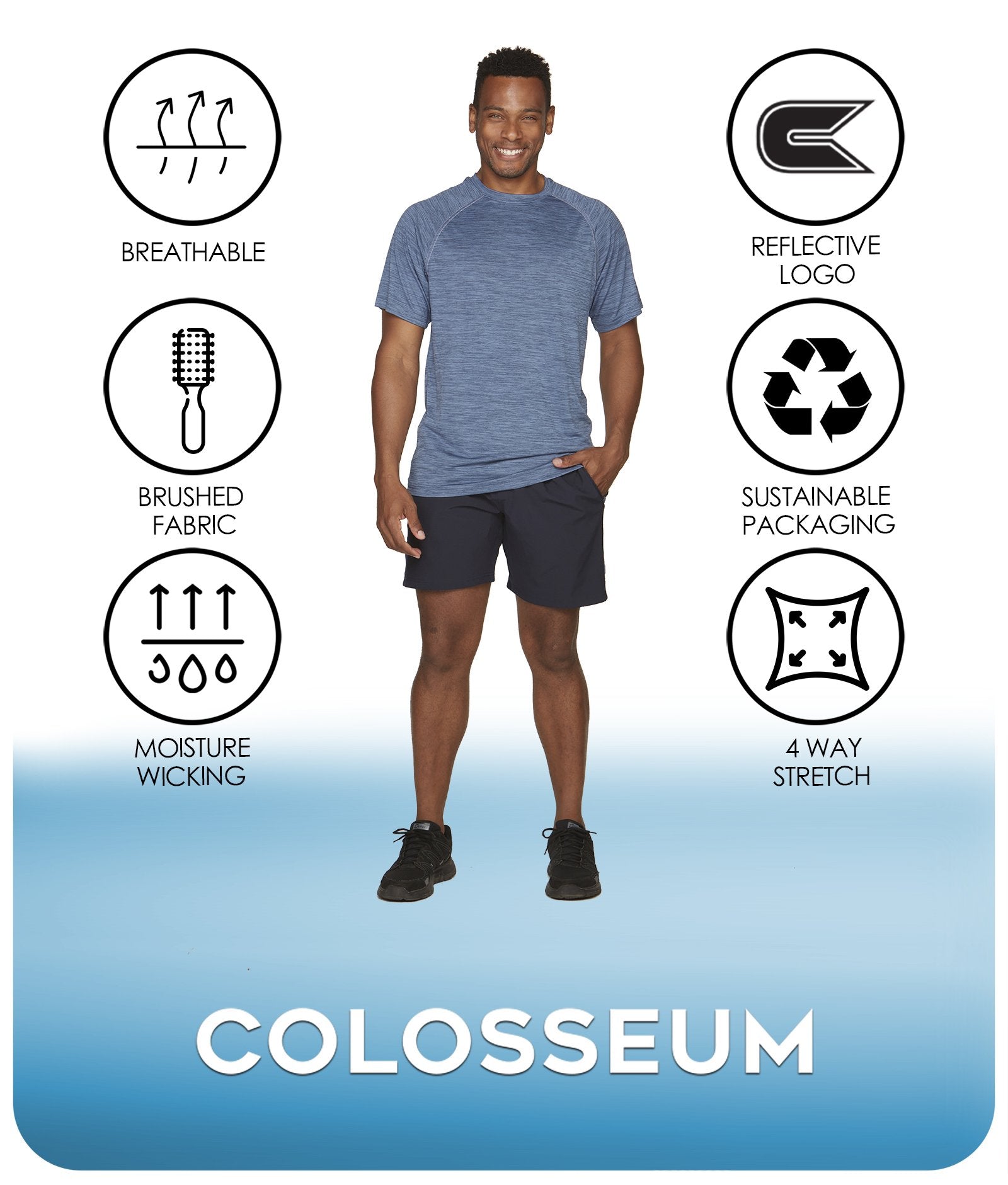 Men's Post Blue Byron Tee Features