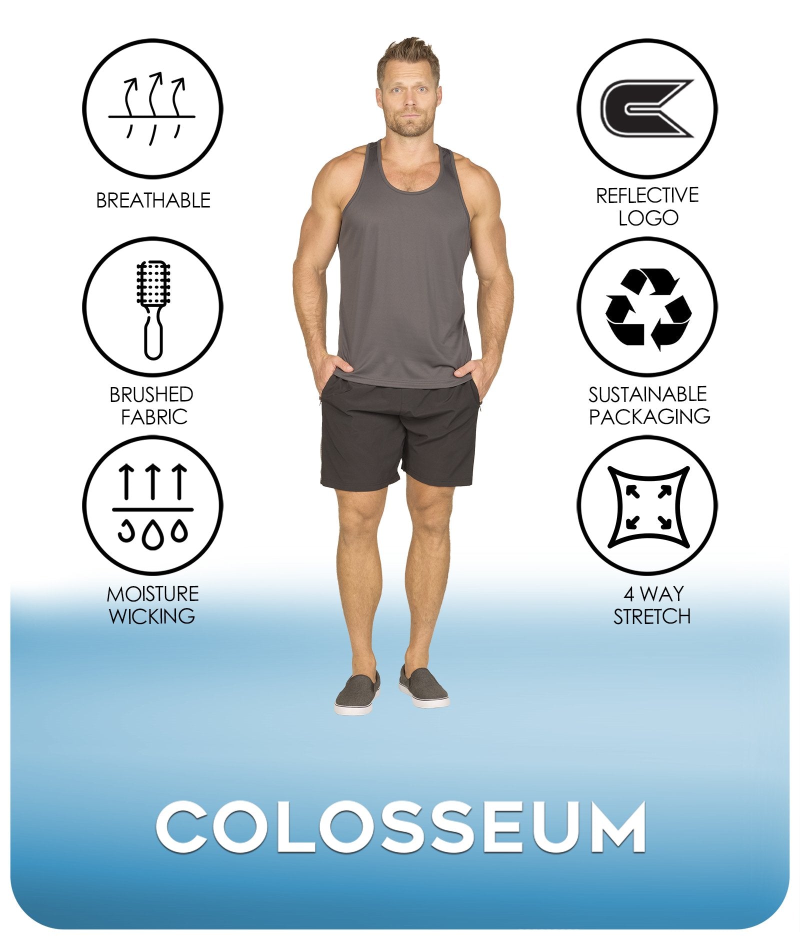 Men's Charcoal Dale Tank Features