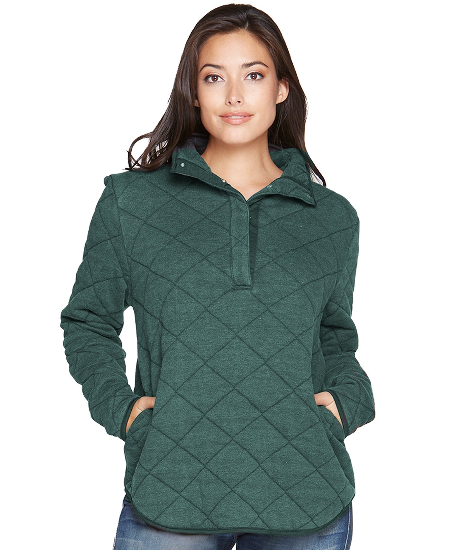 Demi Washed Quilted 1/4 Zip Jacket