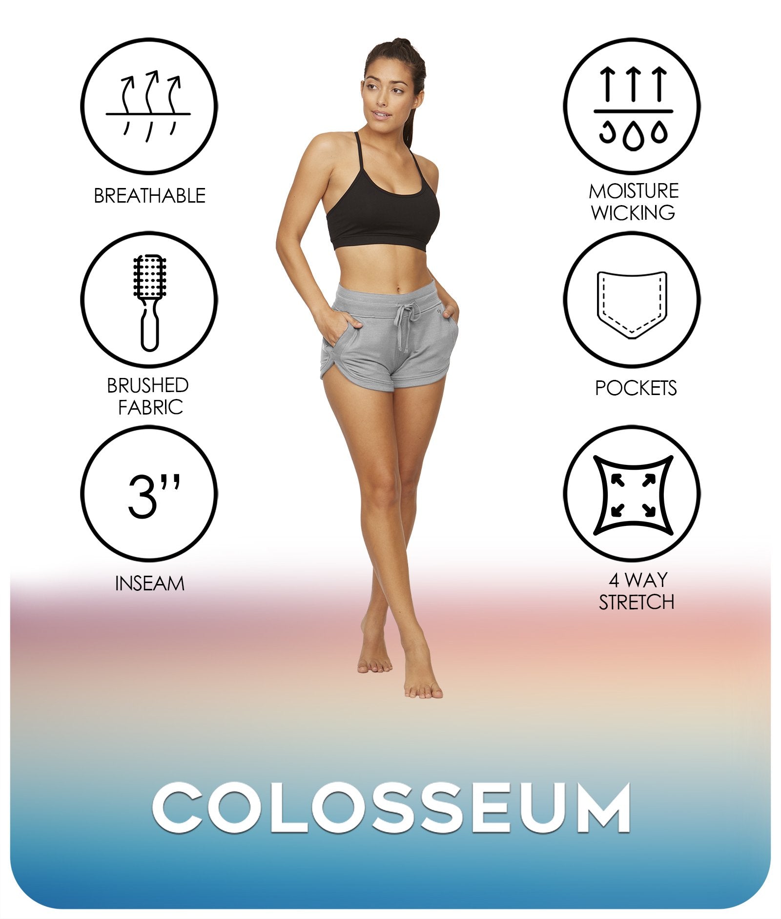 Women's Light Grey Dolphin Lounge Short Features