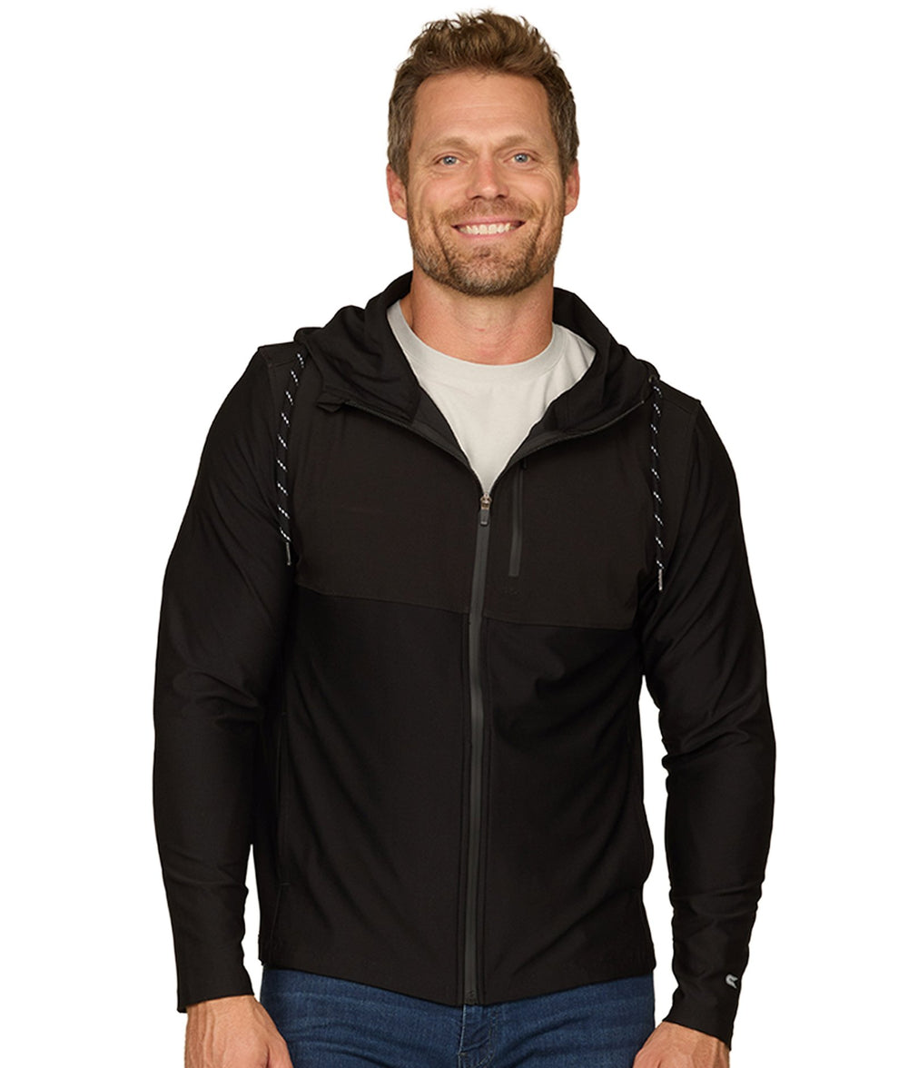 Men's Black Dover Full Zip Hooded Jacket