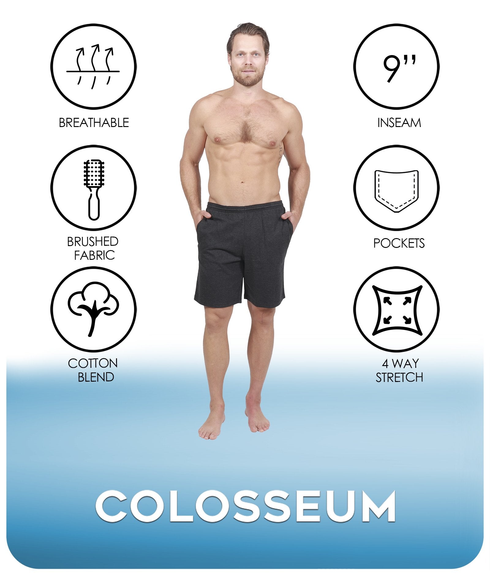 Men's Black Down To Basics Short Features