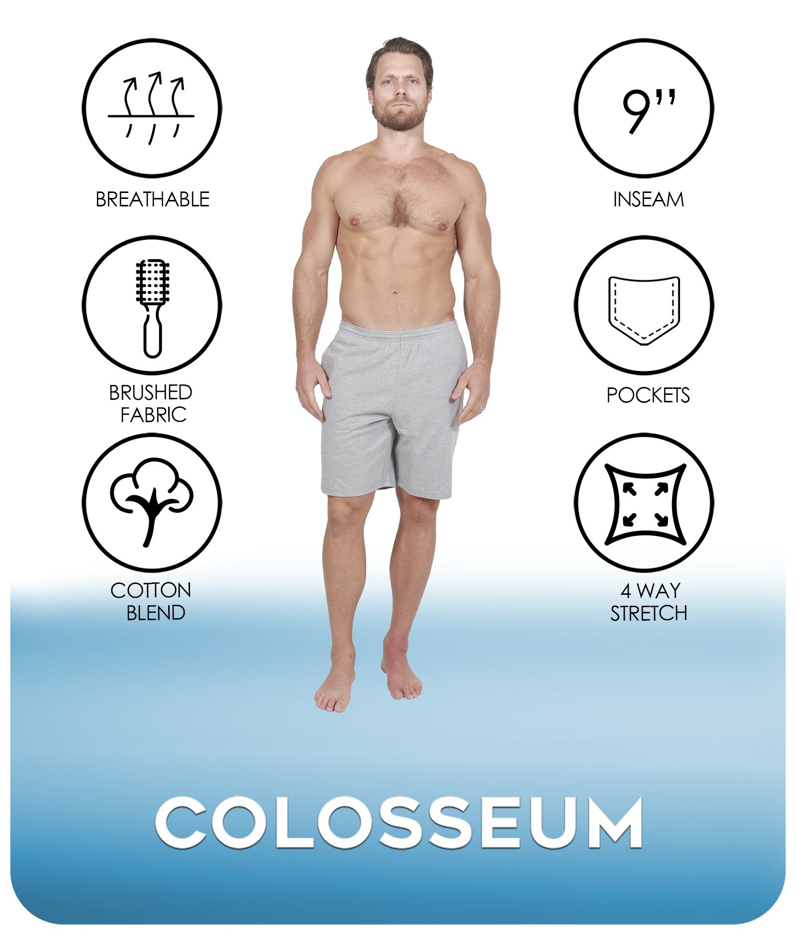 Men's Heather Grey Down To Basics Short Features