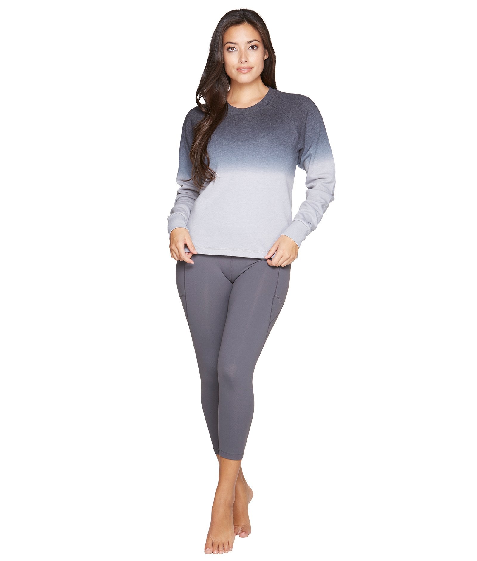 Women's Black Elena Ombre Crewneck