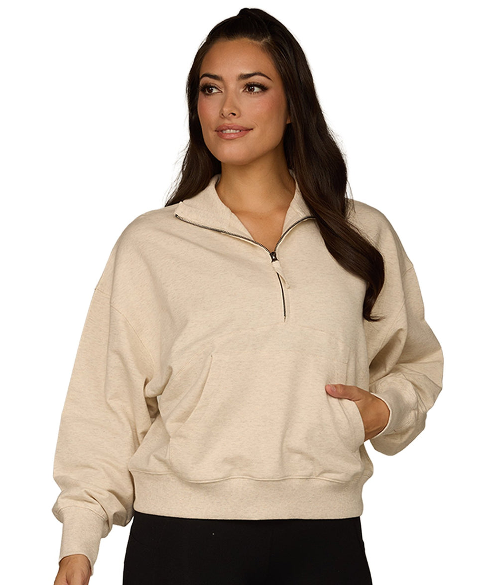 Women's Oatmeal Emerson Half Zip