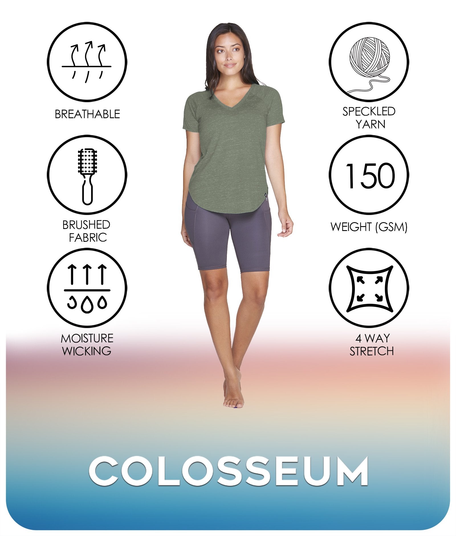 Women's Dark Olive Gemma Tee Features