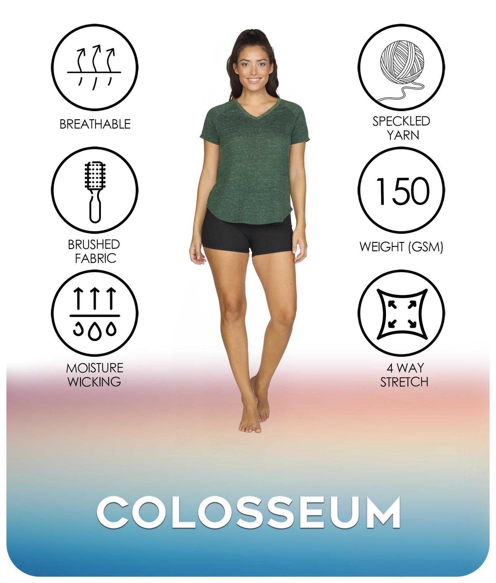Women's Forest Green Gemma Tee Features