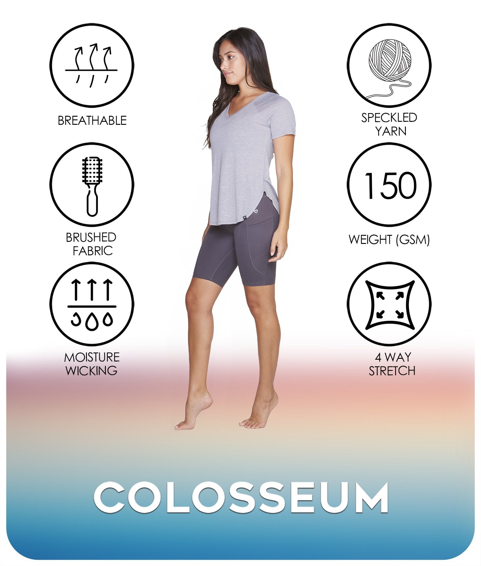 Women's Grey Gemma Tee Features
