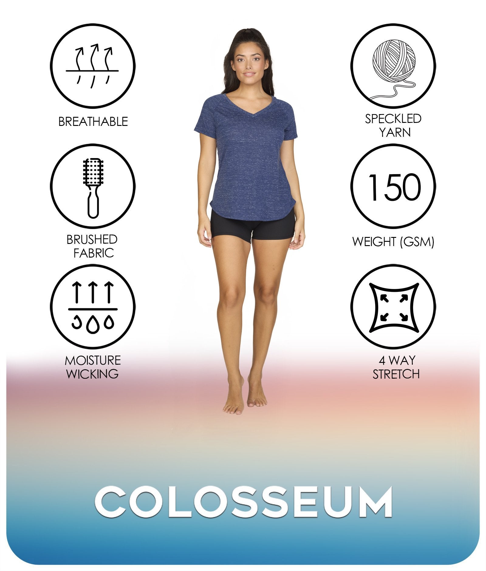 Women's Navy Gemma Tee Features