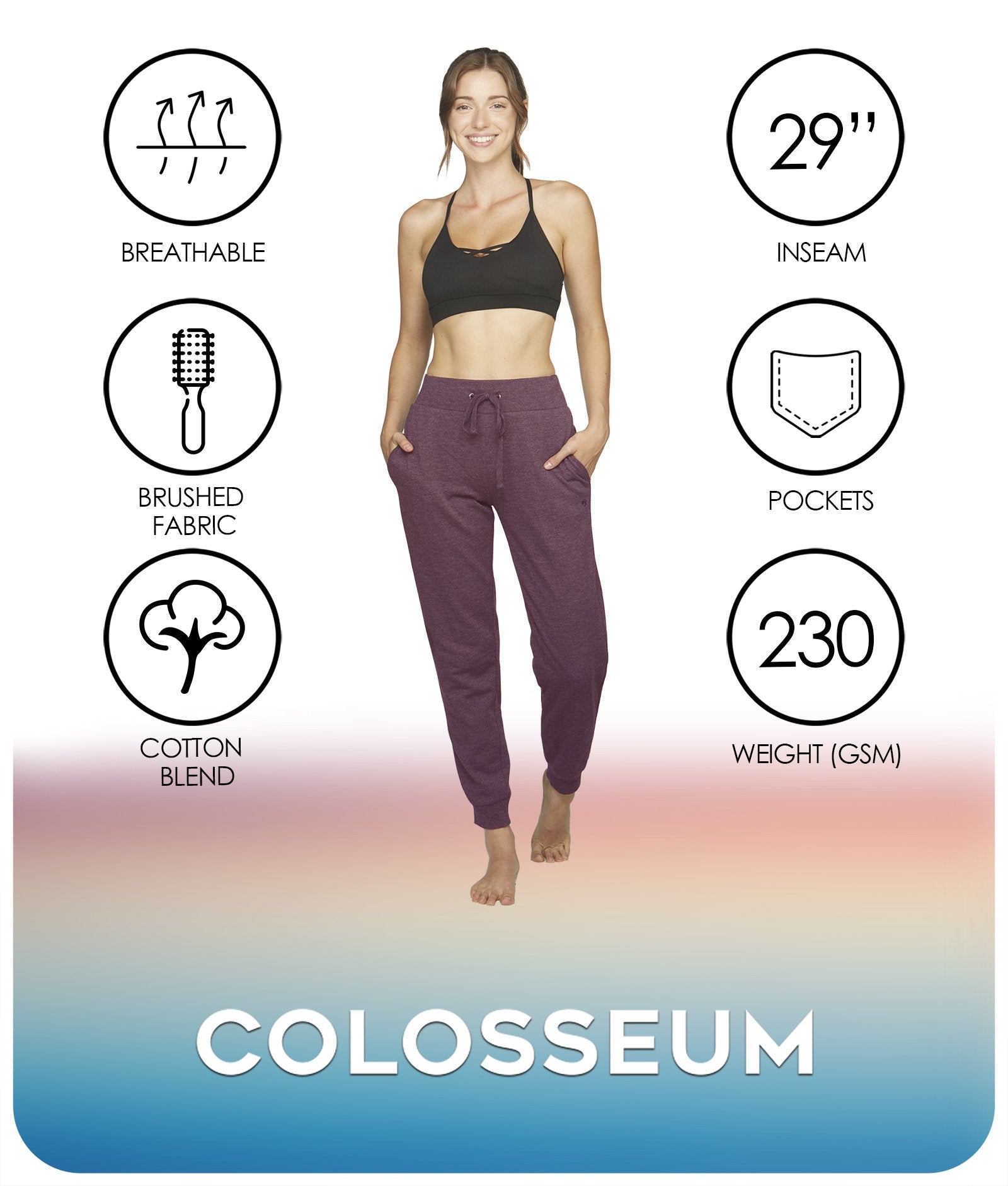 Women's Black Cherry Grace Jogger Features