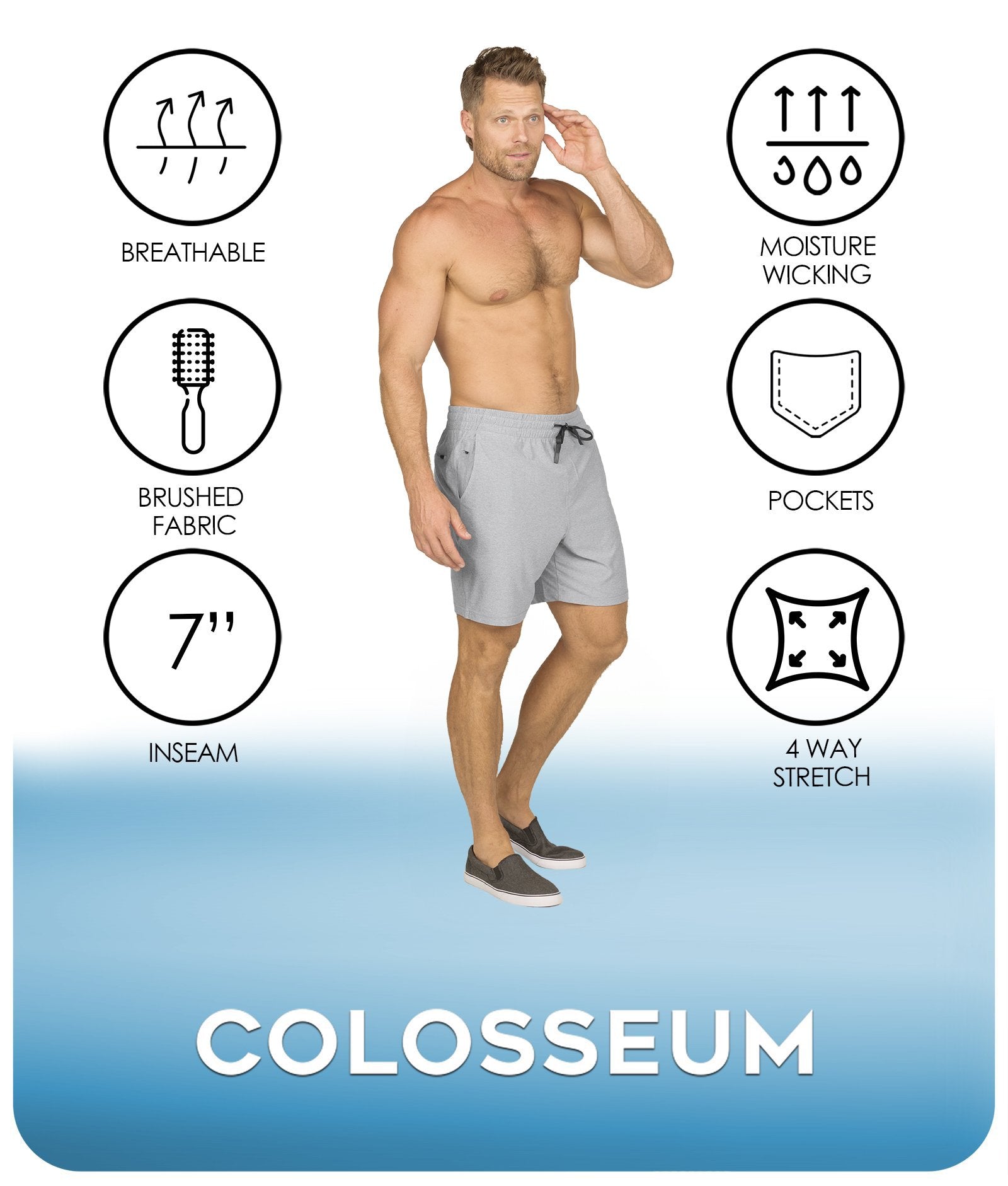 Men's Ash Grey Jackson Short Features