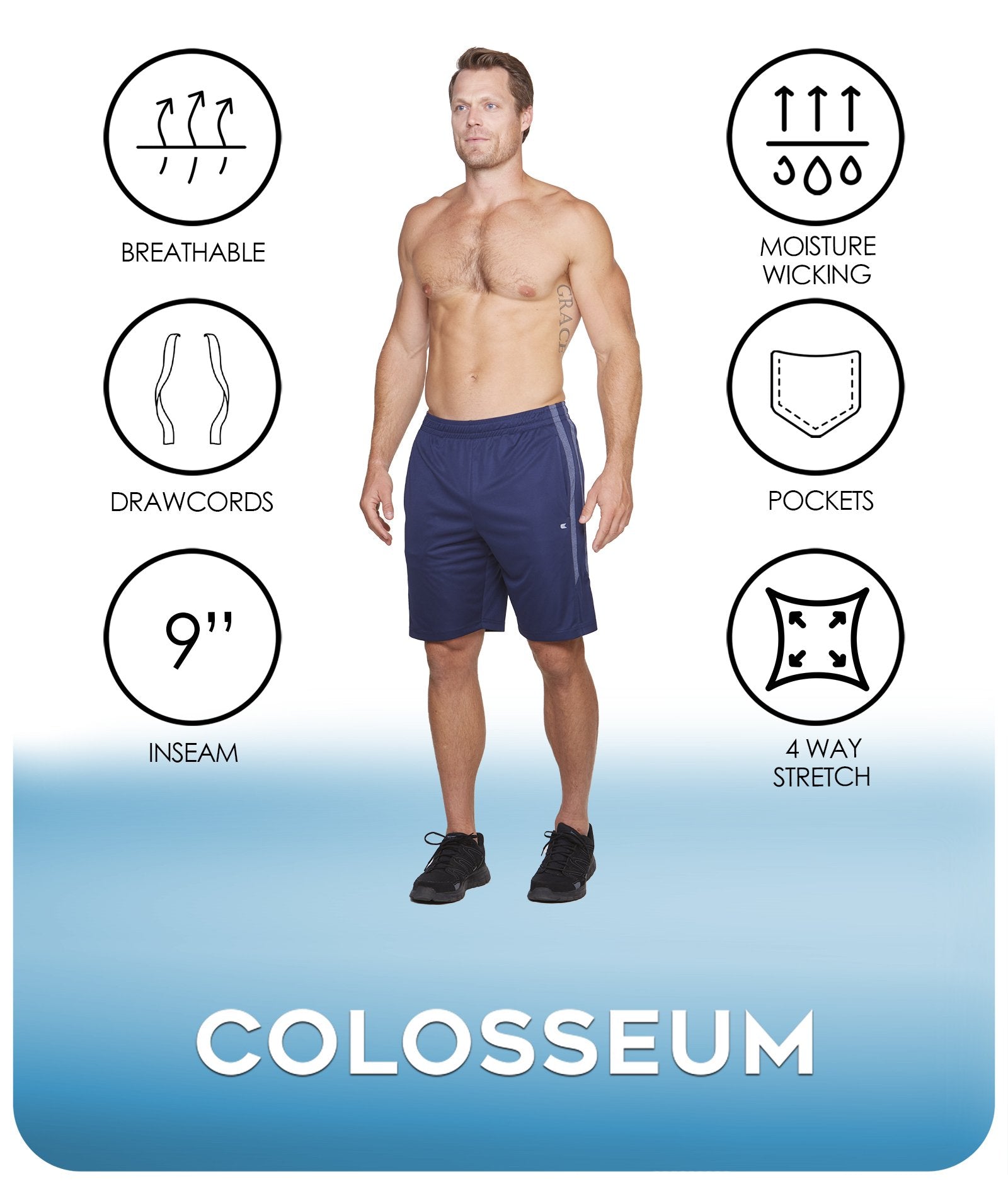 Men's Navy Kane Short Features