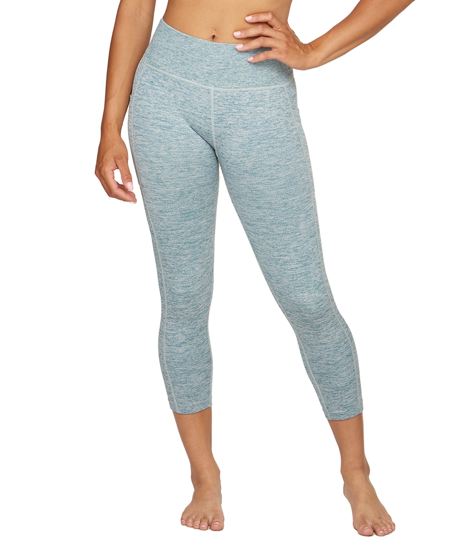 Colosseum Athletics Kyla Heathered Seamless Capri Legging Jade S