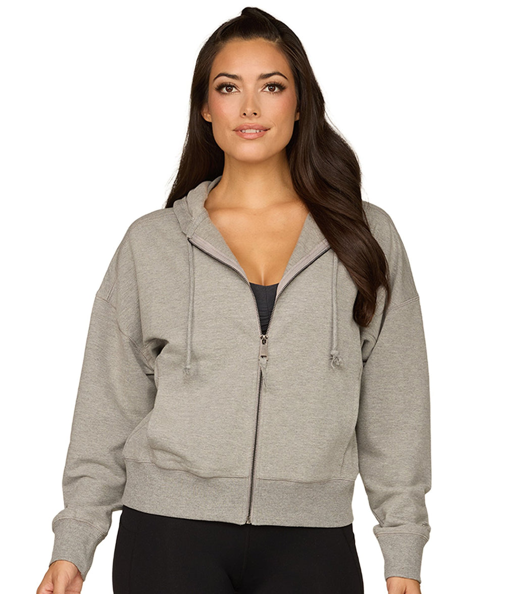 Women's Heather Grey Lola French Terry Full Zip Jacket