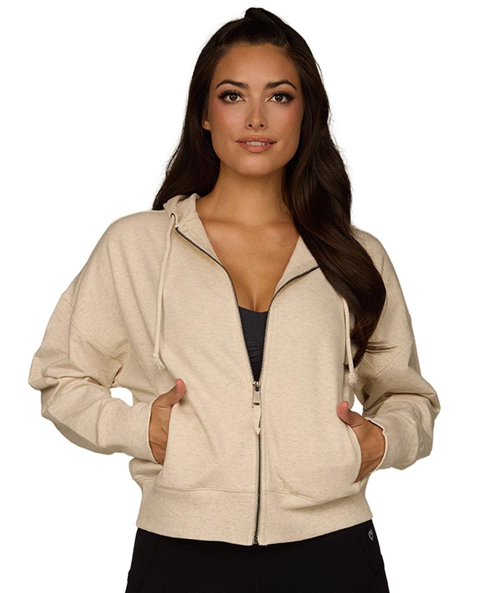 Women's Oatmeal Lola French Terry Full Zip Jacket
