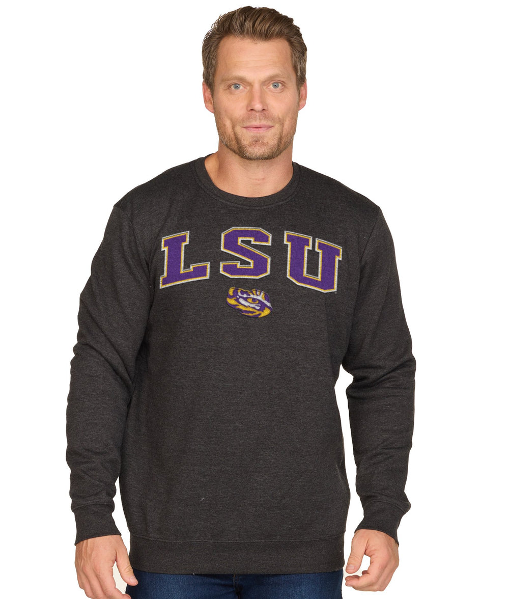 Men's Black LSU Tigers Campus Crewneck
