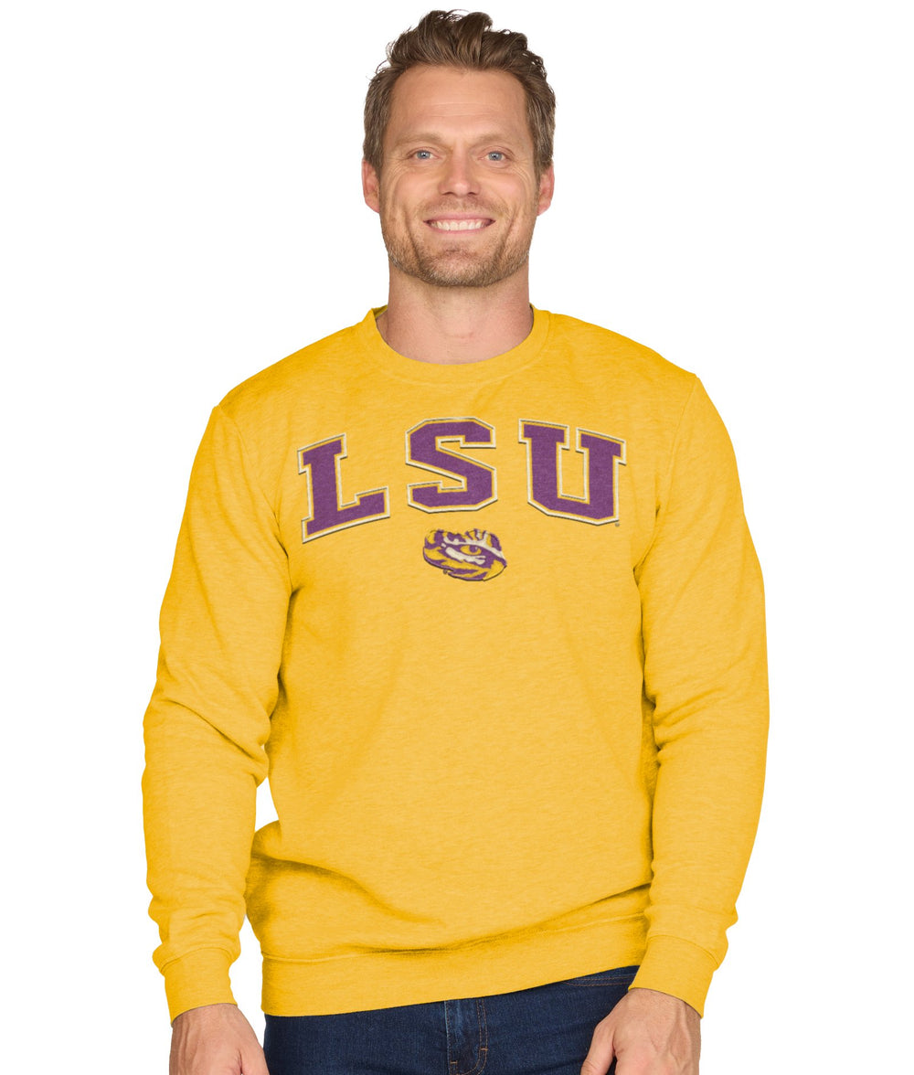 Men's Gold LSU Tigers Campus Crewneck