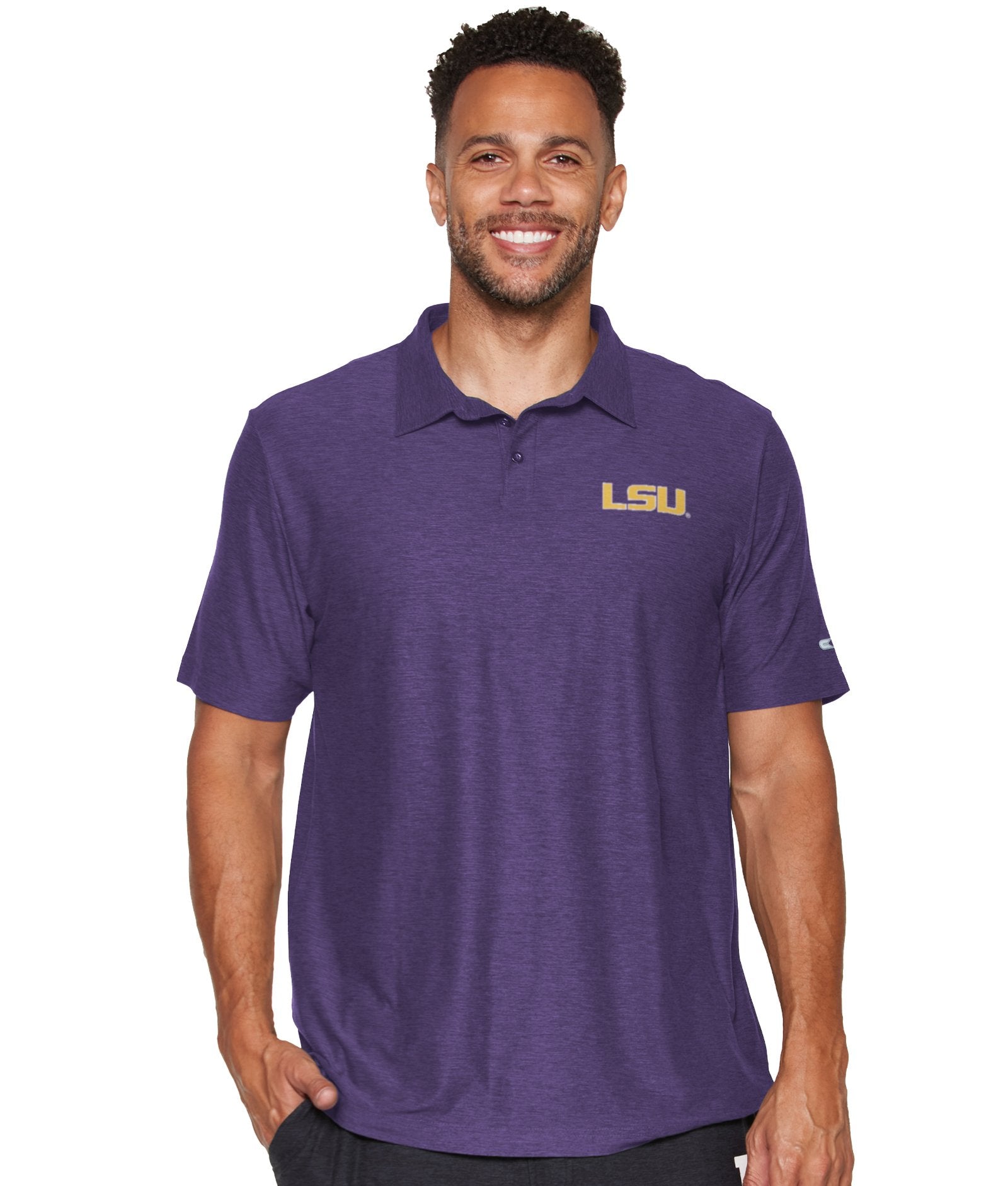 Men's Colosseum Purple LSU Tigers Revolution Polo Men's Colosseum Purple LSU Tigers Revolution Polo