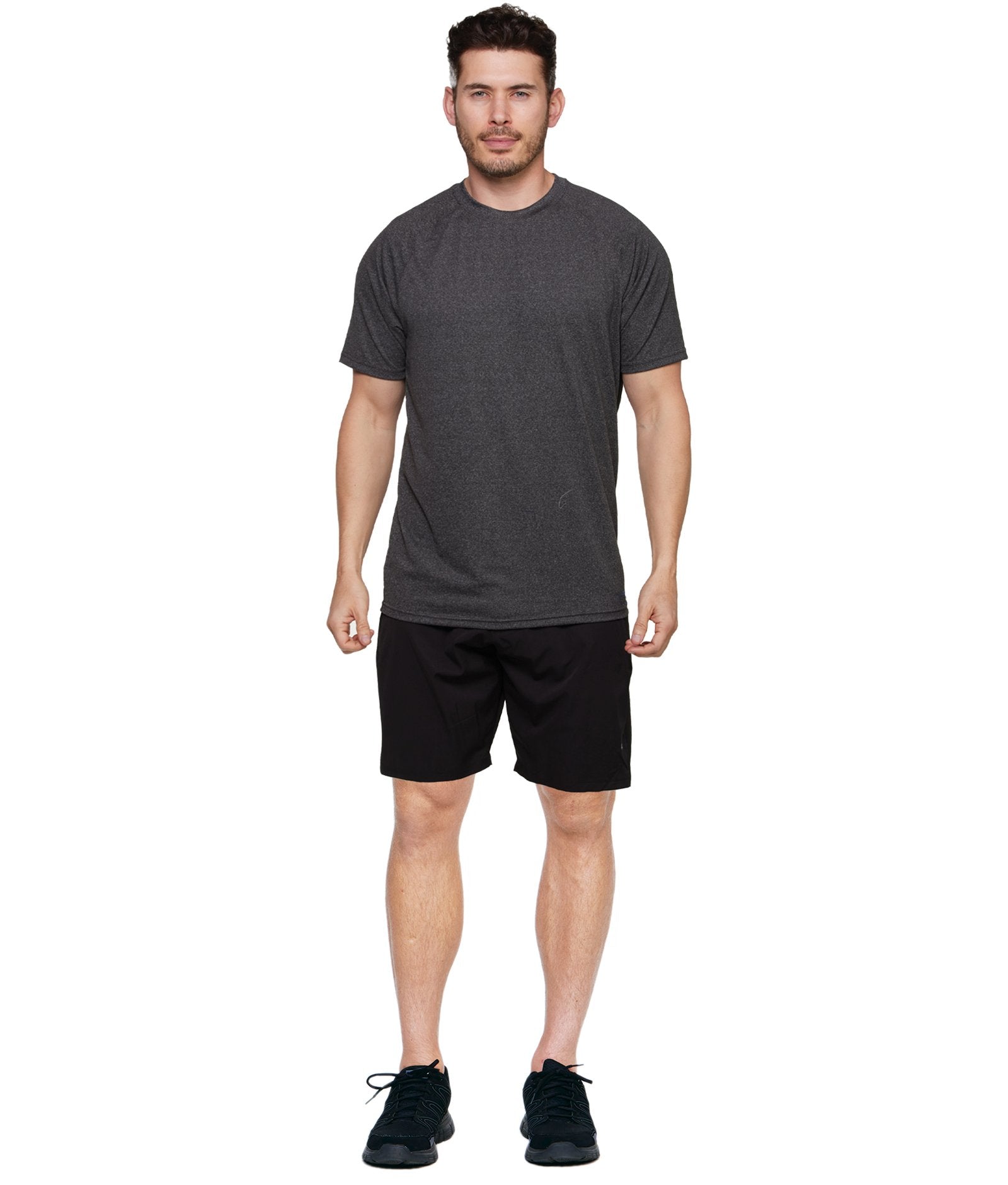 Men's Heather Black Luke Raglan Short Sleeve Tee