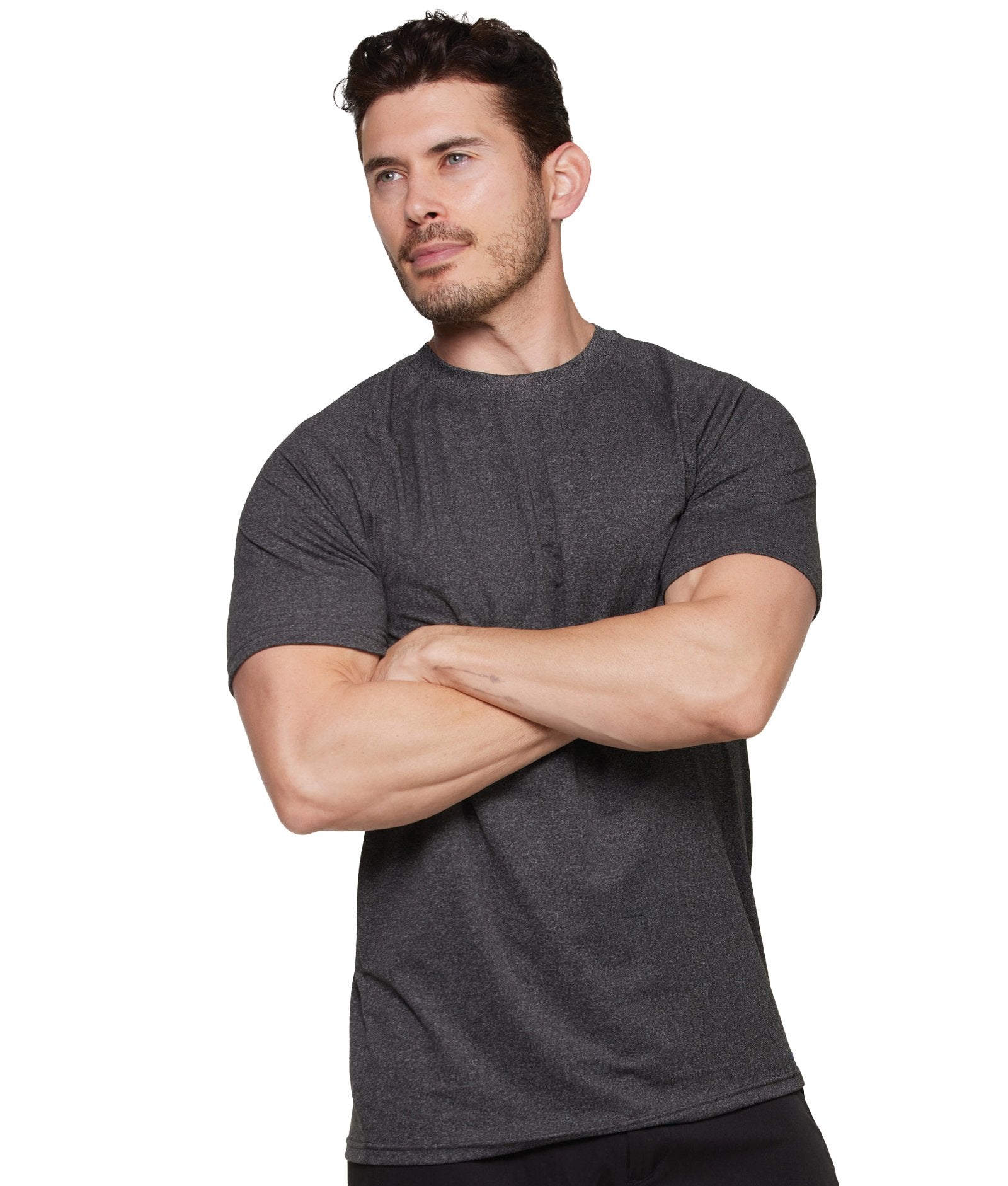 Men's Heather Black Luke Raglan Short Sleeve Tee