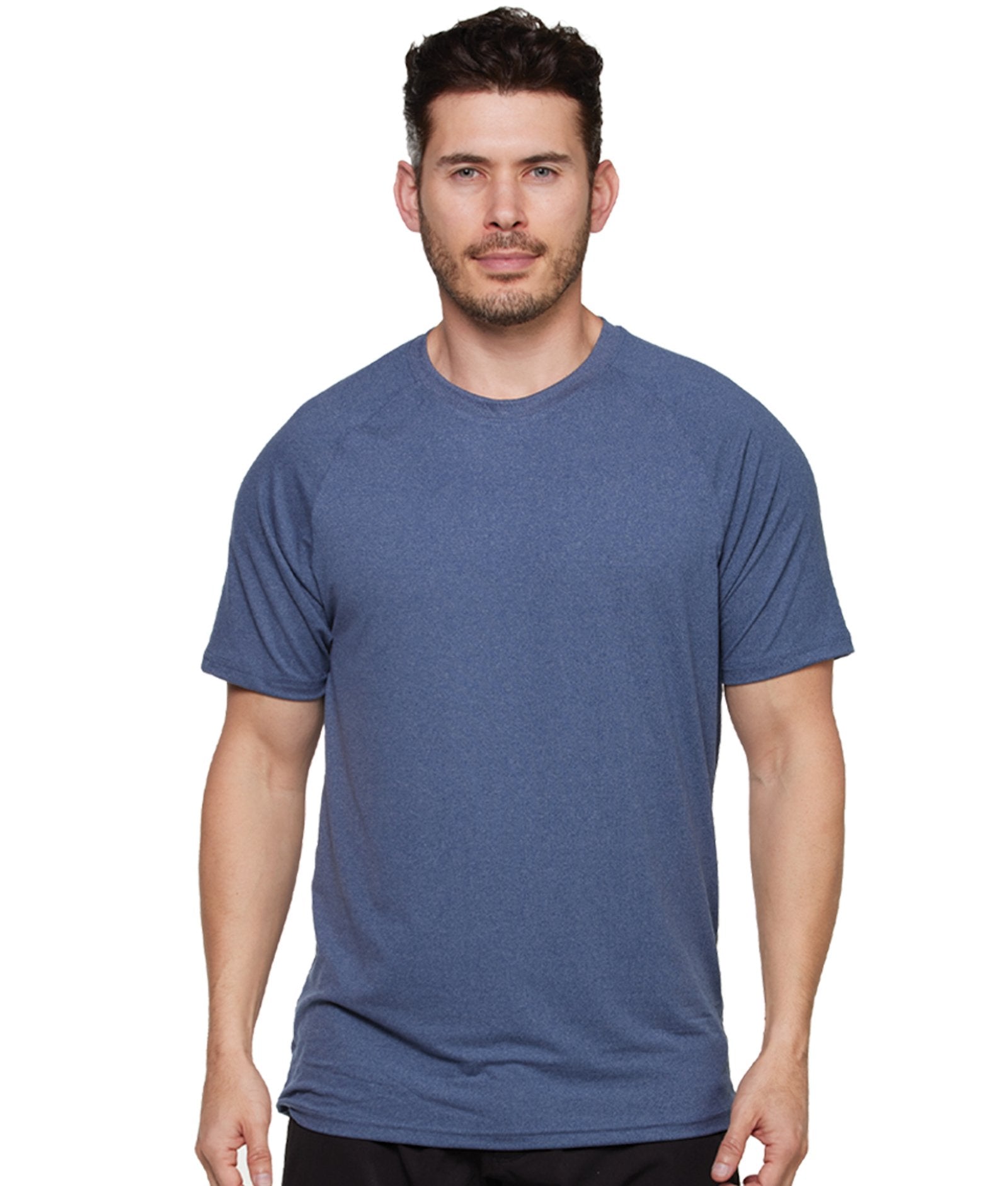 Men's Heather Navy Luke Raglan Short Sleeve Tee