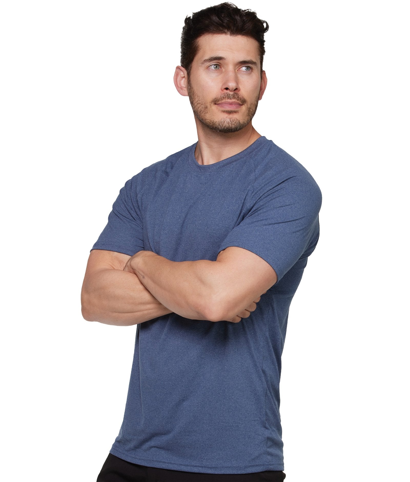 Men's Heather Navy Luke Raglan Short Sleeve Tee