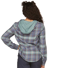 Women's Post Blue Maeve Button Up Hoodie