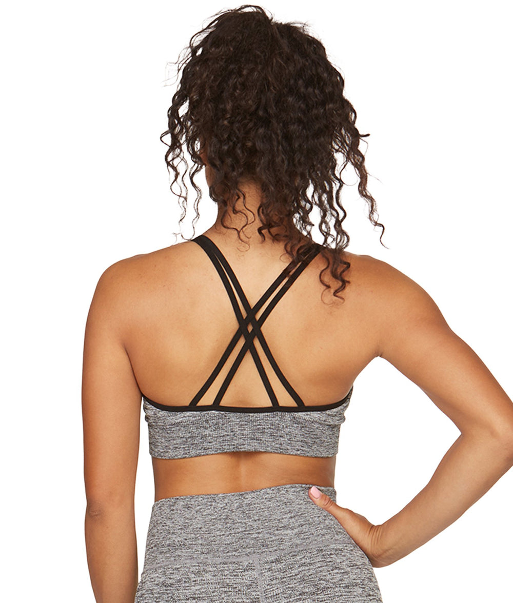 Women's Black Mary Heathered Seamless Bralette