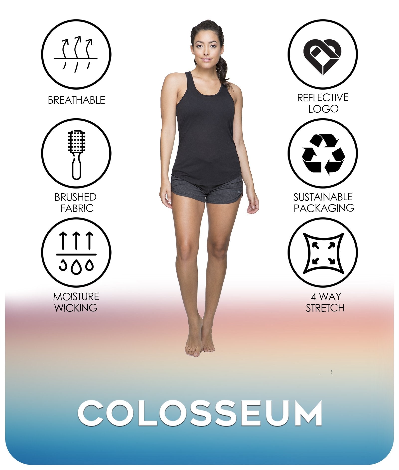 Women's Black Mila Racerback Tank Features