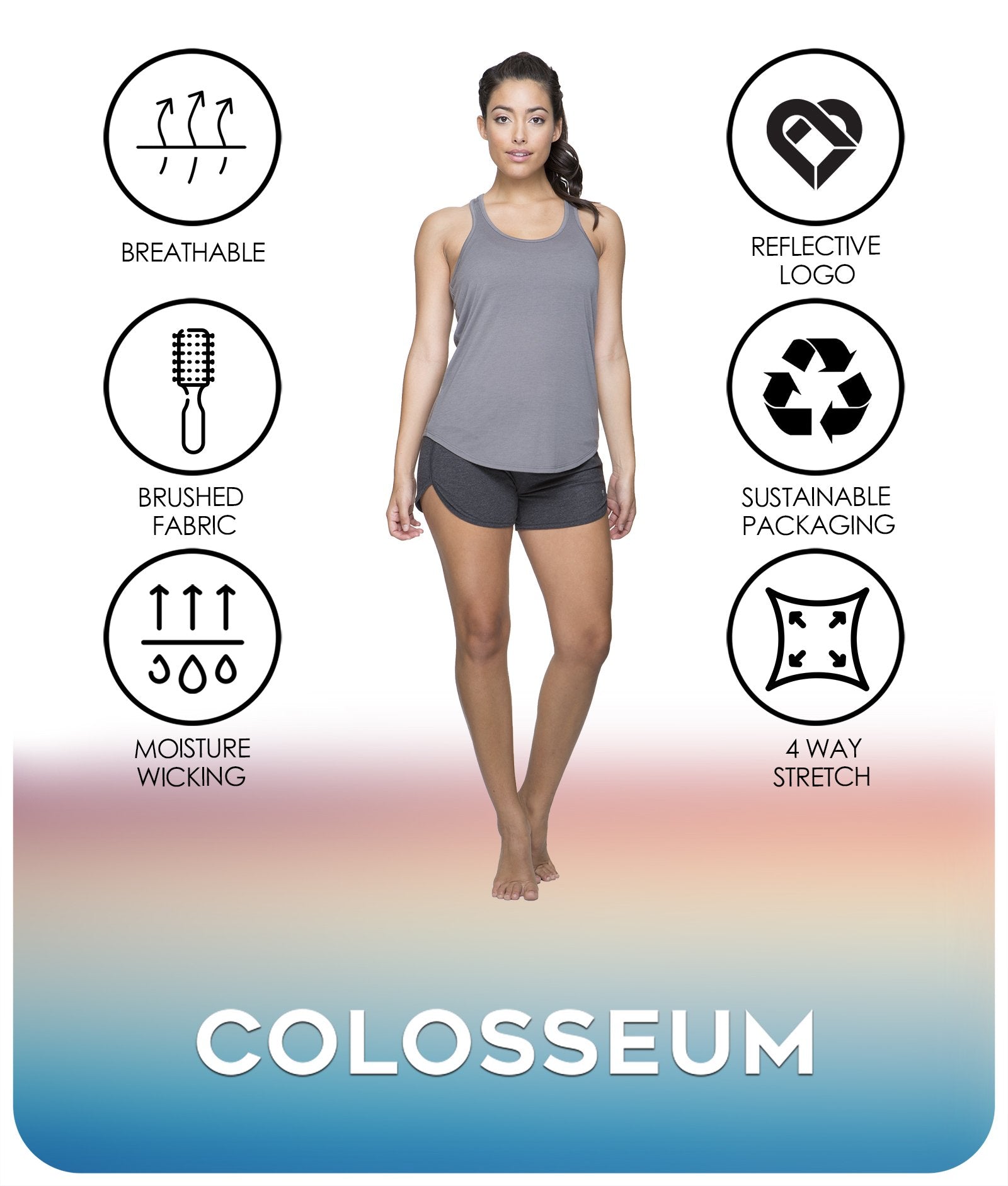 Women's Smoked Pearl Mila Racerback Tank Features